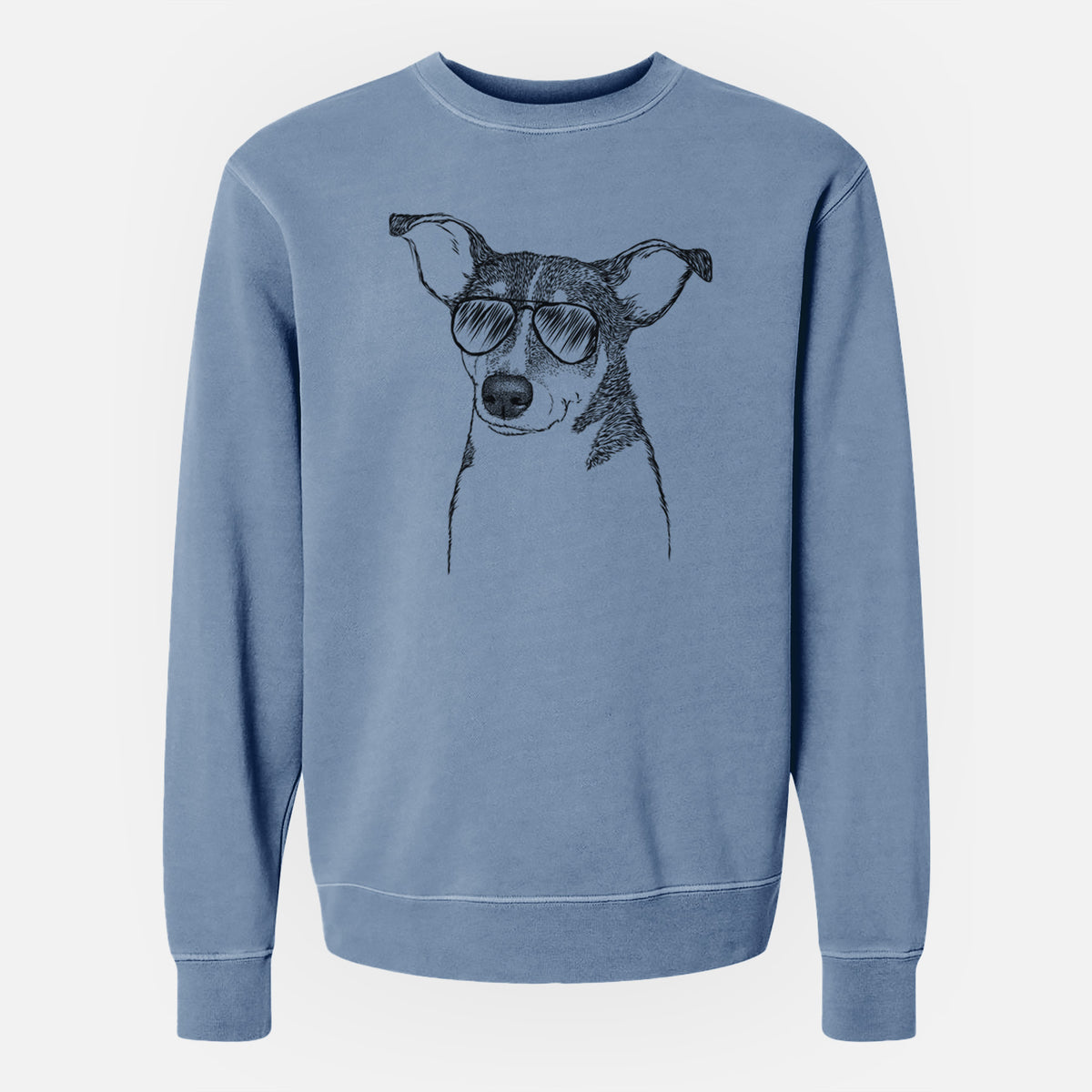 Aviator Cleo the Terrier Mix - Unisex Pigment Dyed Crew Sweatshirt