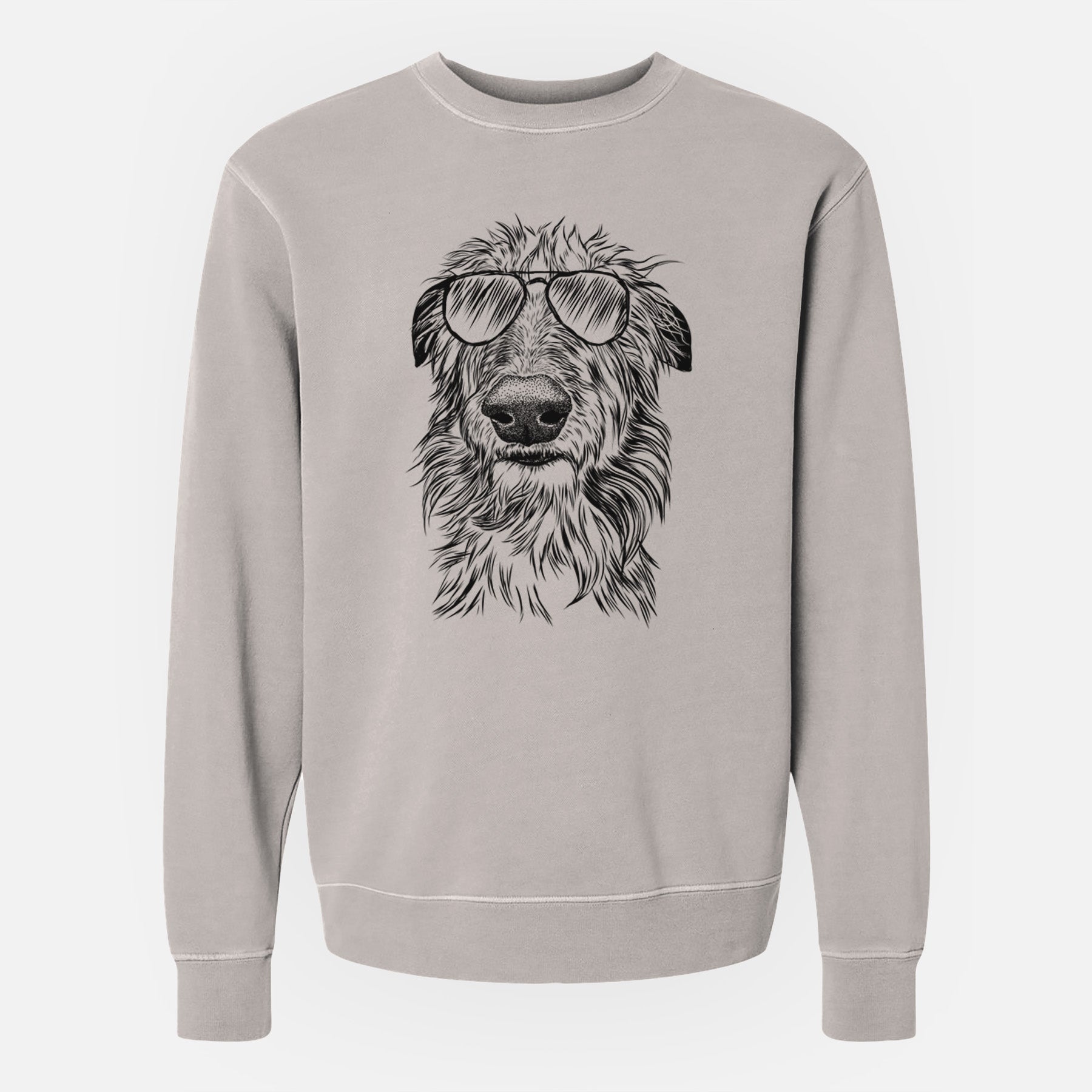 Aviator Cleod the Scottish Deerhound - Unisex Pigment Dyed Crew Sweatshirt