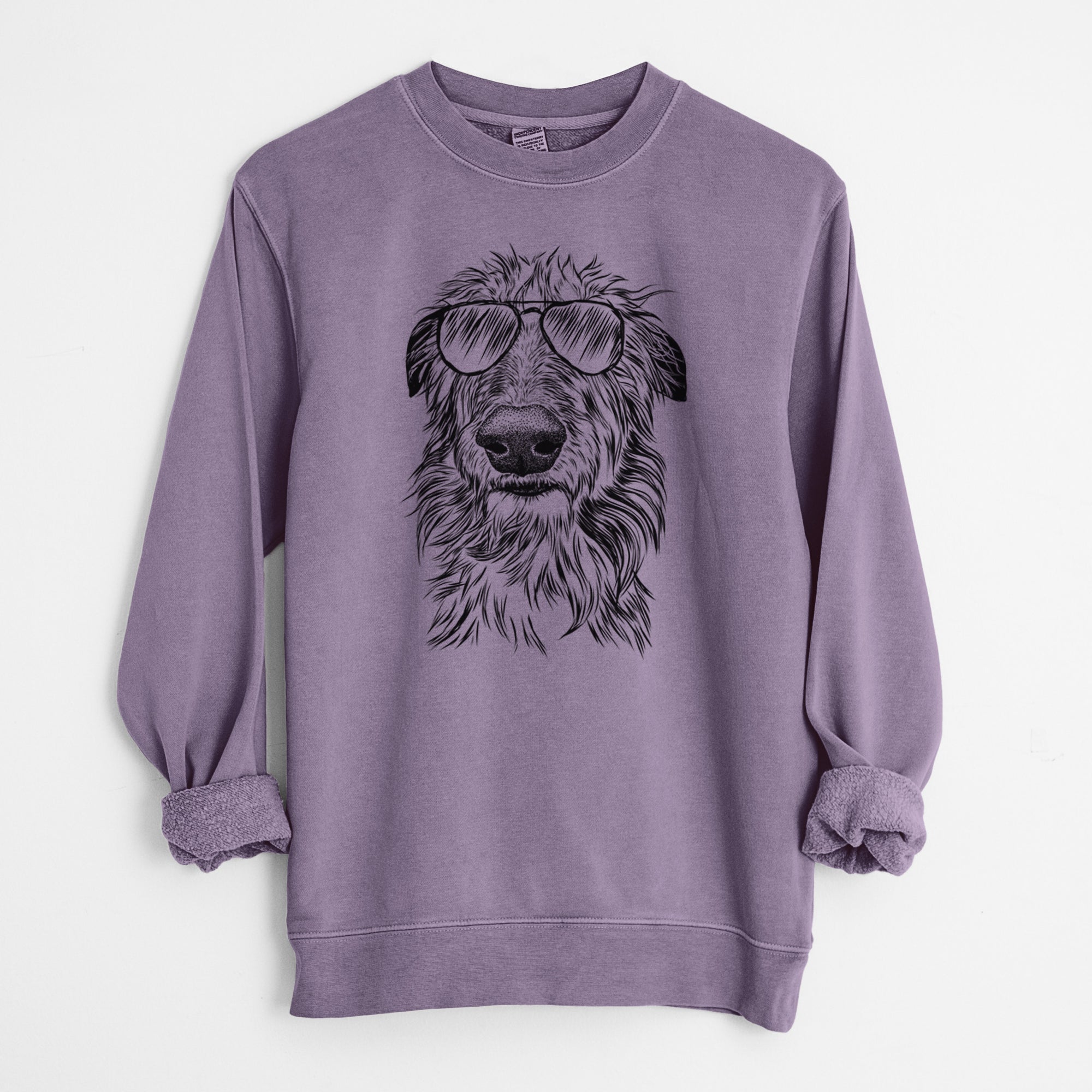 Aviator Cleod the Scottish Deerhound - Unisex Pigment Dyed Crew Sweatshirt