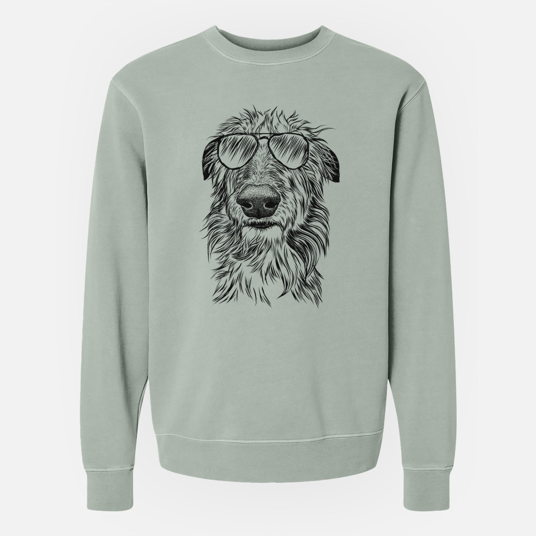 Aviator Cleod the Scottish Deerhound - Unisex Pigment Dyed Crew Sweatshirt