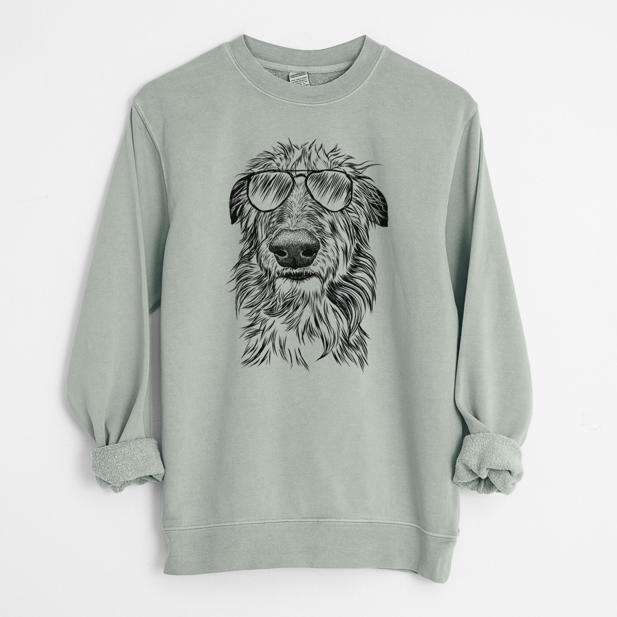 Aviator Cleod the Scottish Deerhound - Unisex Pigment Dyed Crew Sweatshirt