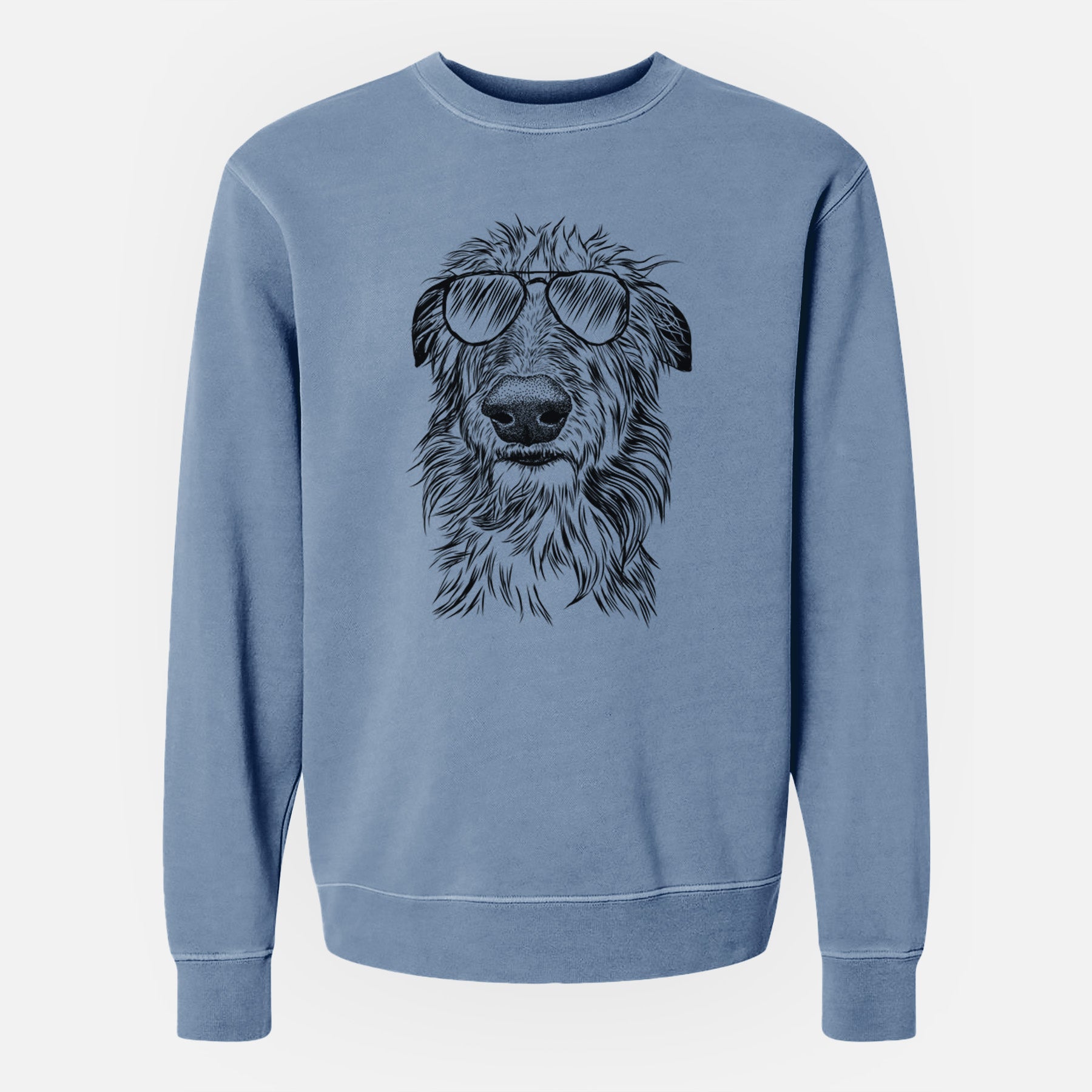 Aviator Cleod the Scottish Deerhound - Unisex Pigment Dyed Crew Sweatshirt