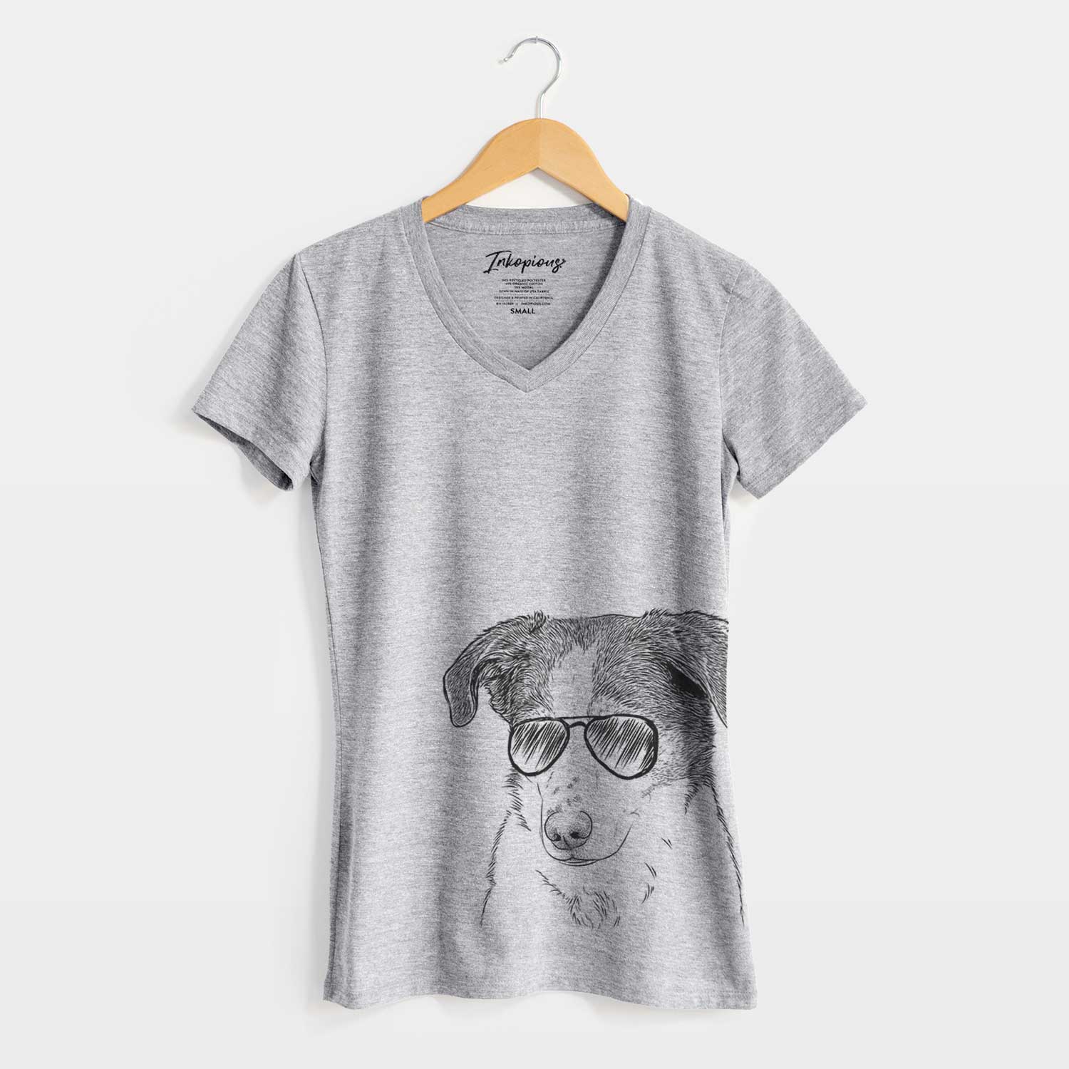 Aviator Coco the Beagle Mix - Women's V-neck Shirt