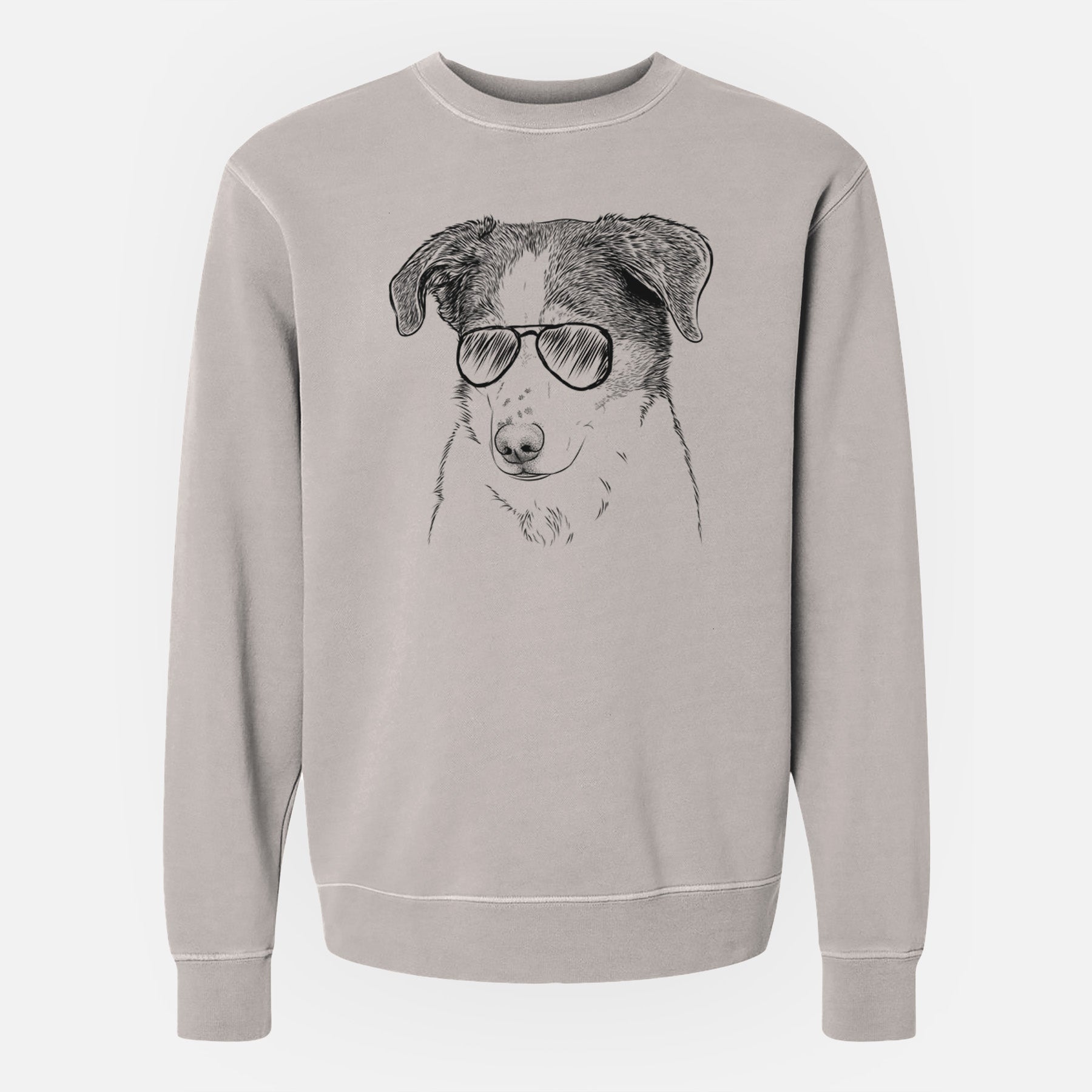 Aviator Coco the Beagle Mix - Unisex Pigment Dyed Crew Sweatshirt