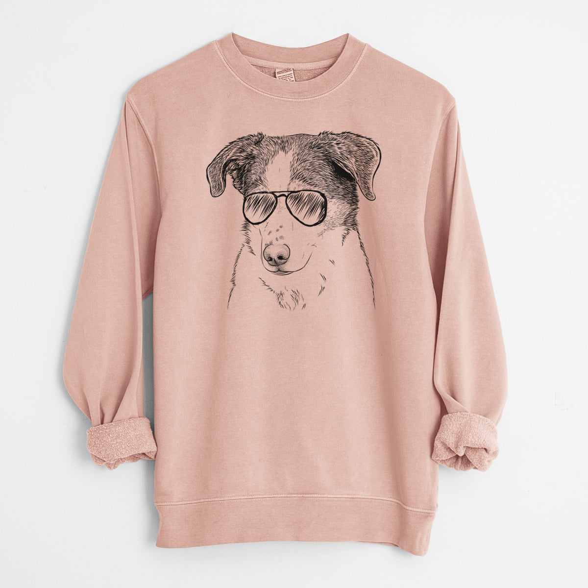 Aviator Coco the Beagle Mix - Unisex Pigment Dyed Crew Sweatshirt