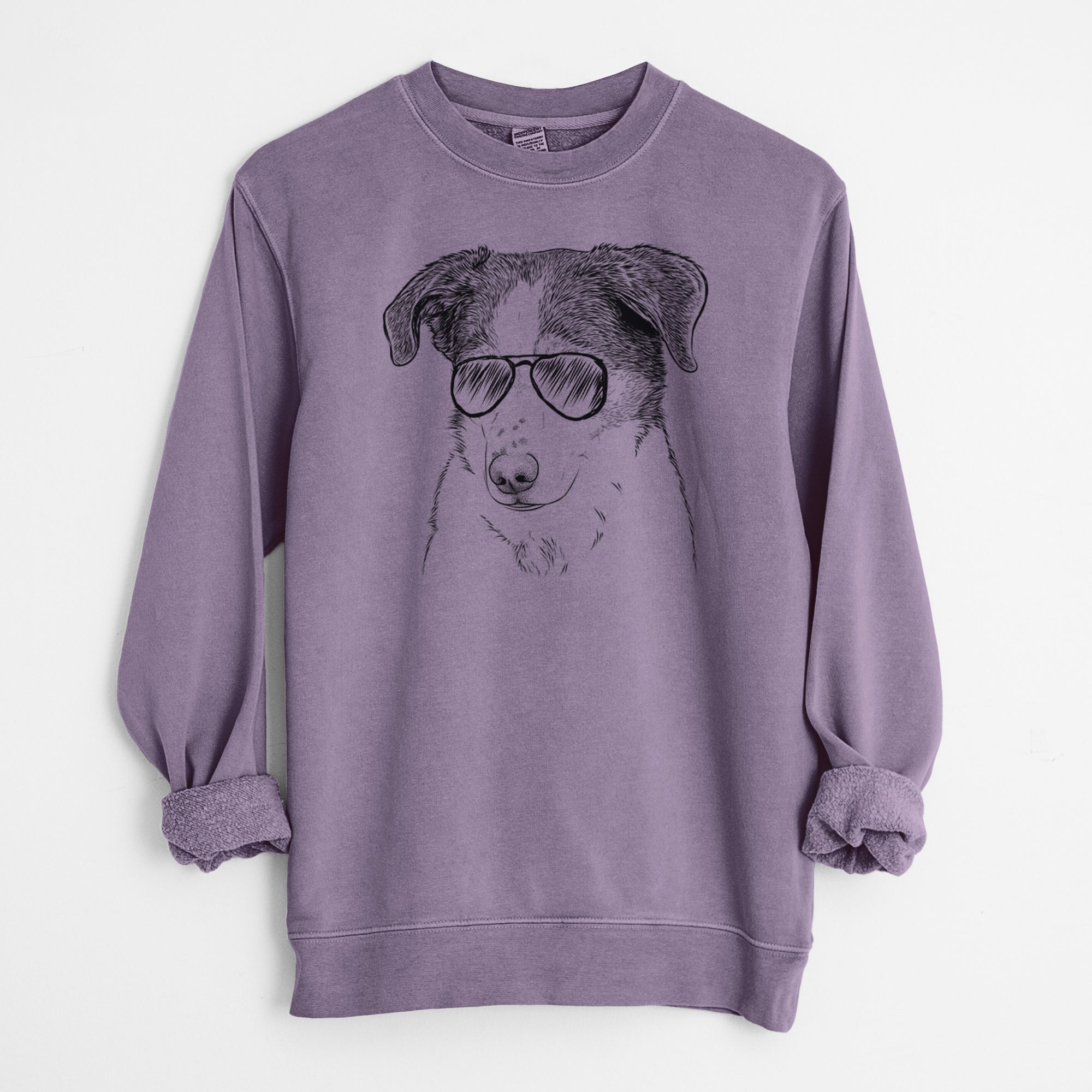 Aviator Coco the Beagle Mix - Unisex Pigment Dyed Crew Sweatshirt