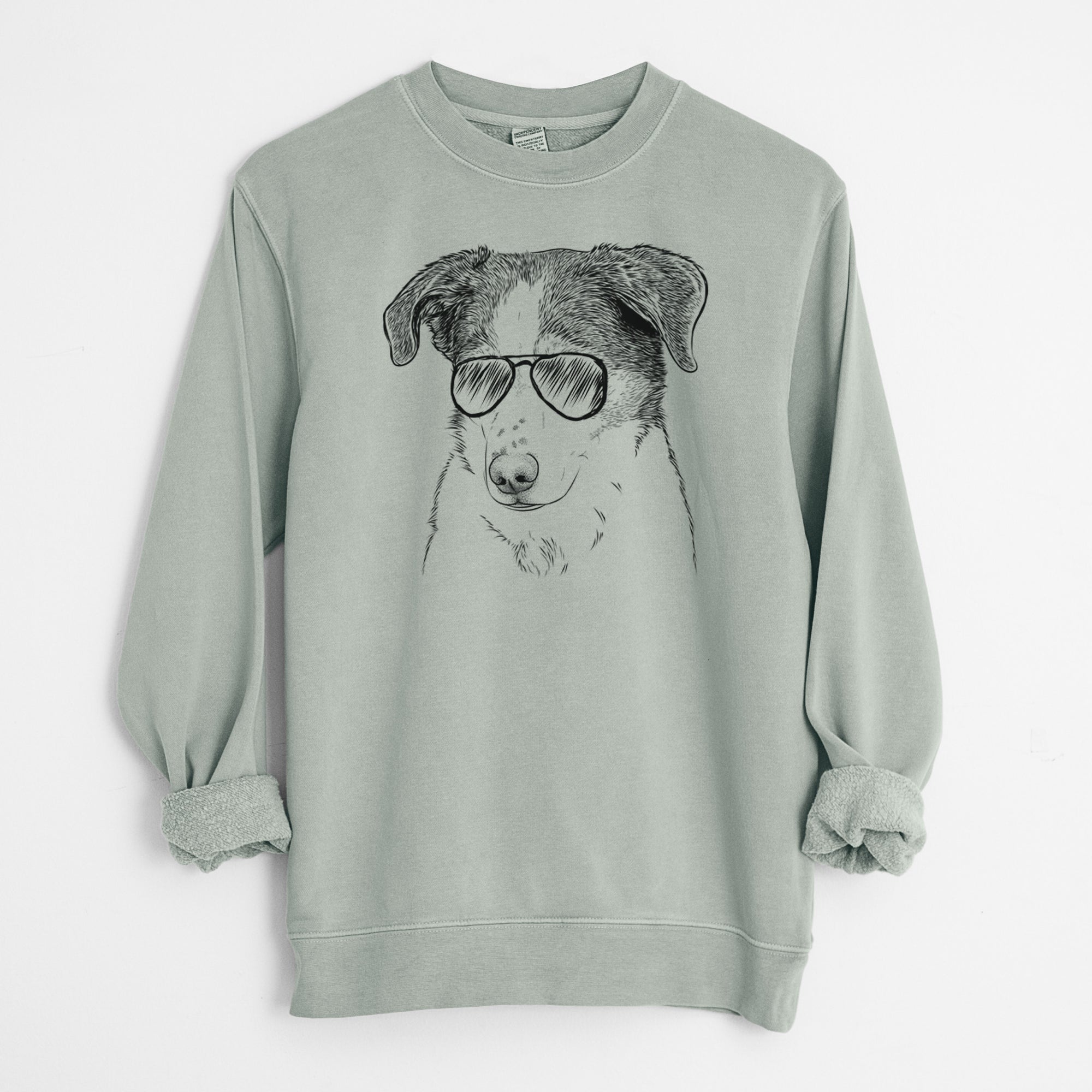 Aviator Coco the Beagle Mix - Unisex Pigment Dyed Crew Sweatshirt