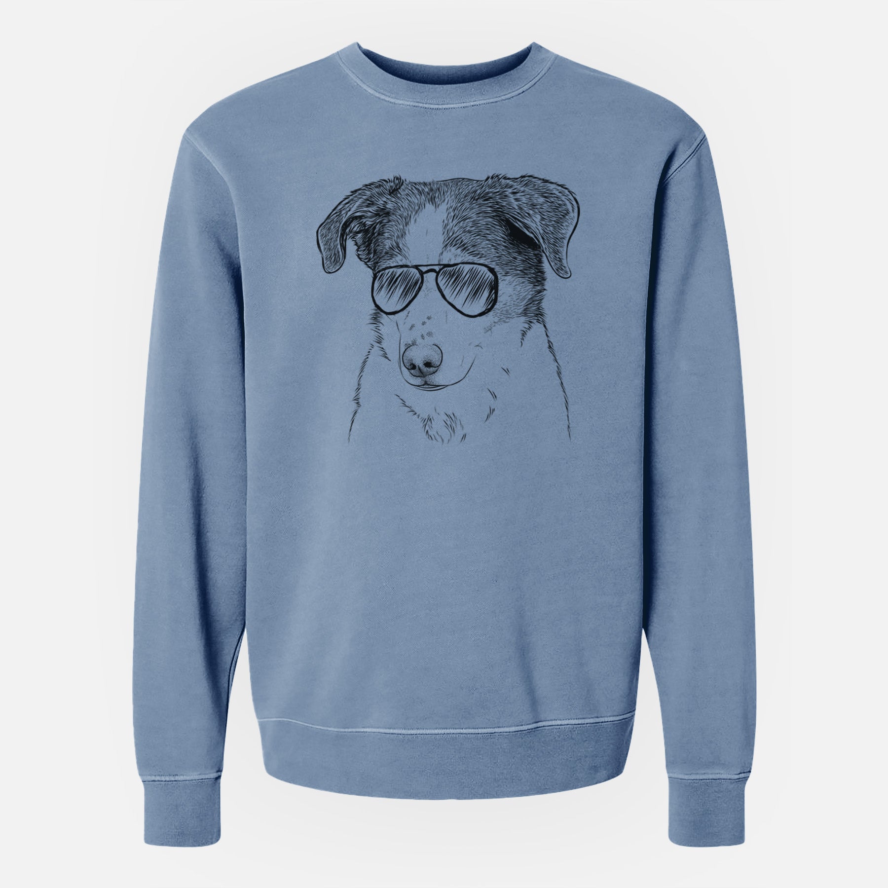 Aviator Coco the Beagle Mix - Unisex Pigment Dyed Crew Sweatshirt