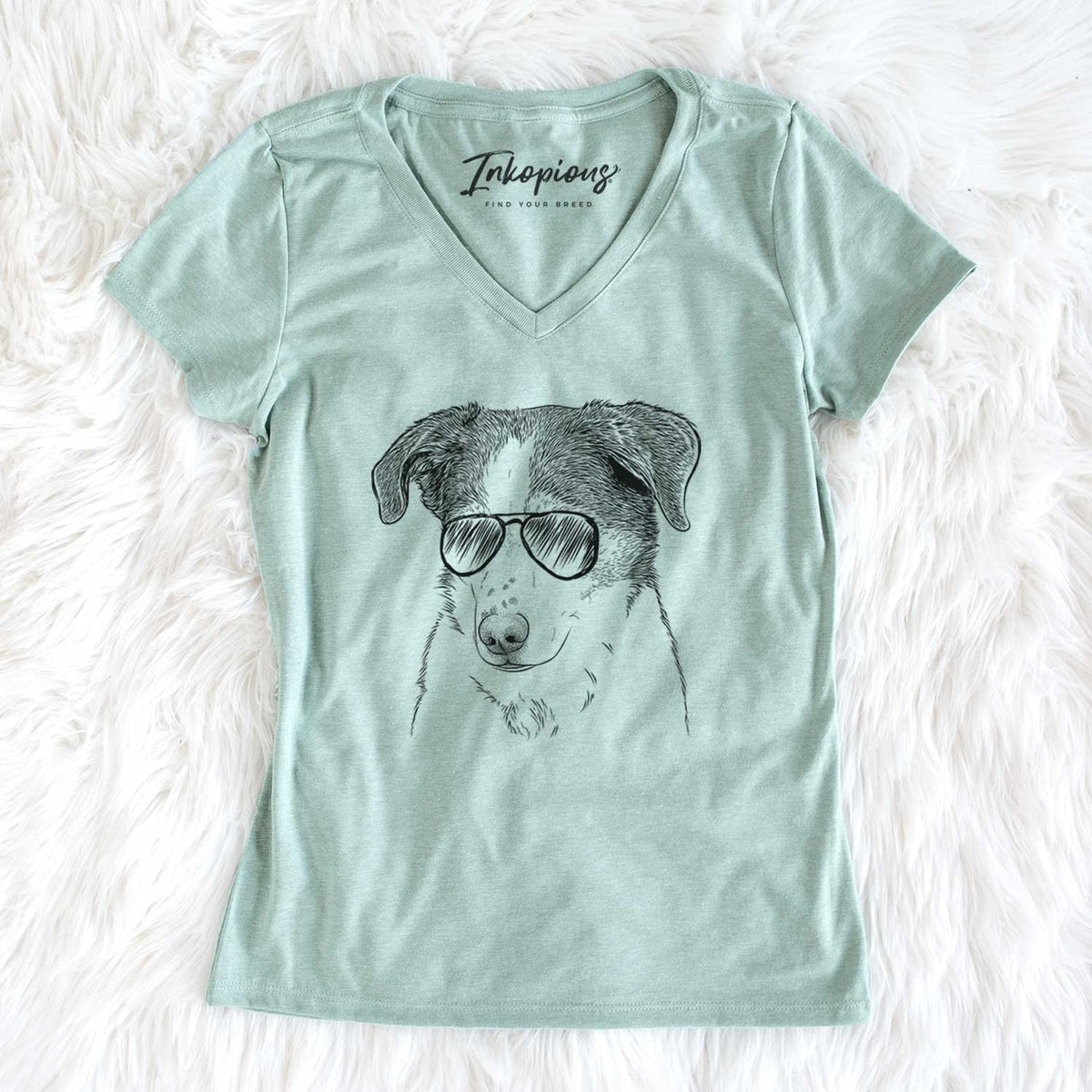 Aviator Coco the Beagle Mix - Women's V-neck Shirt