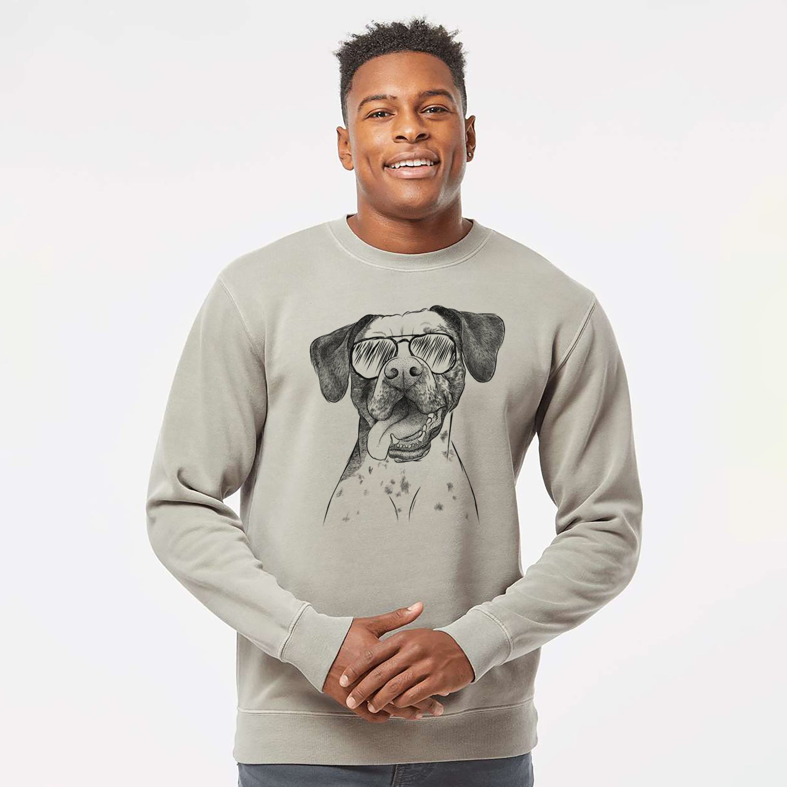 Aviator Cola the Catahoula - Unisex Pigment Dyed Crew Sweatshirt