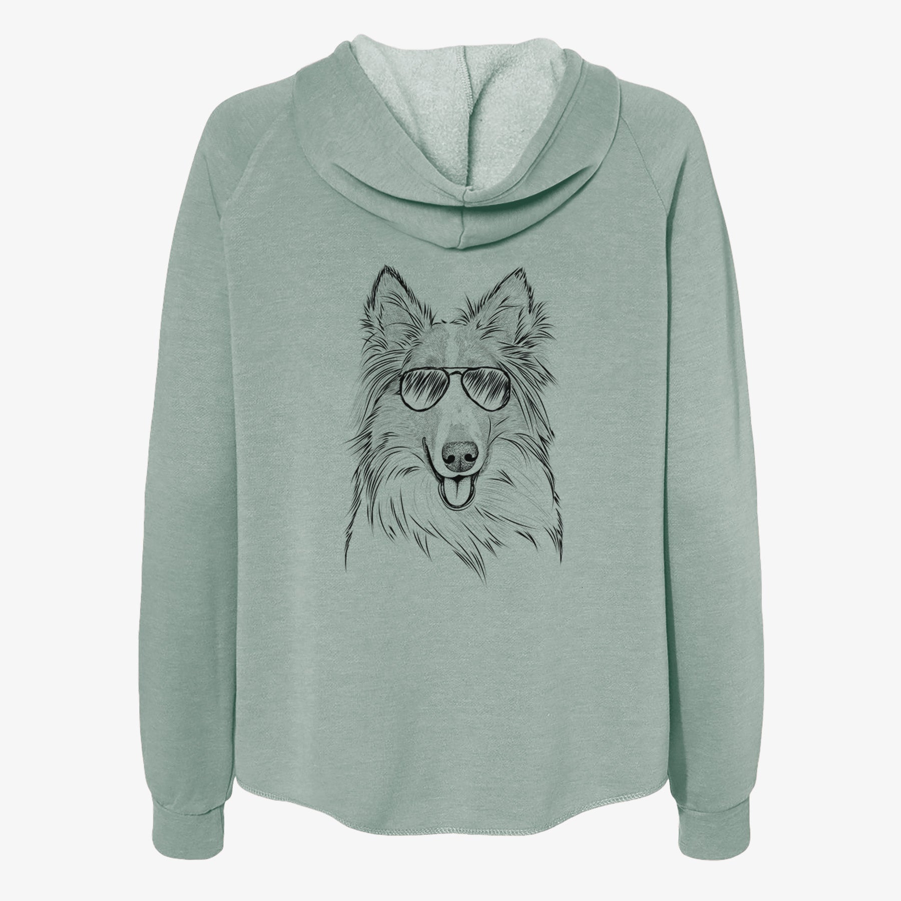 Conrad the Rough Collie - Women's Cali Wave Zip-Up Sweatshirt