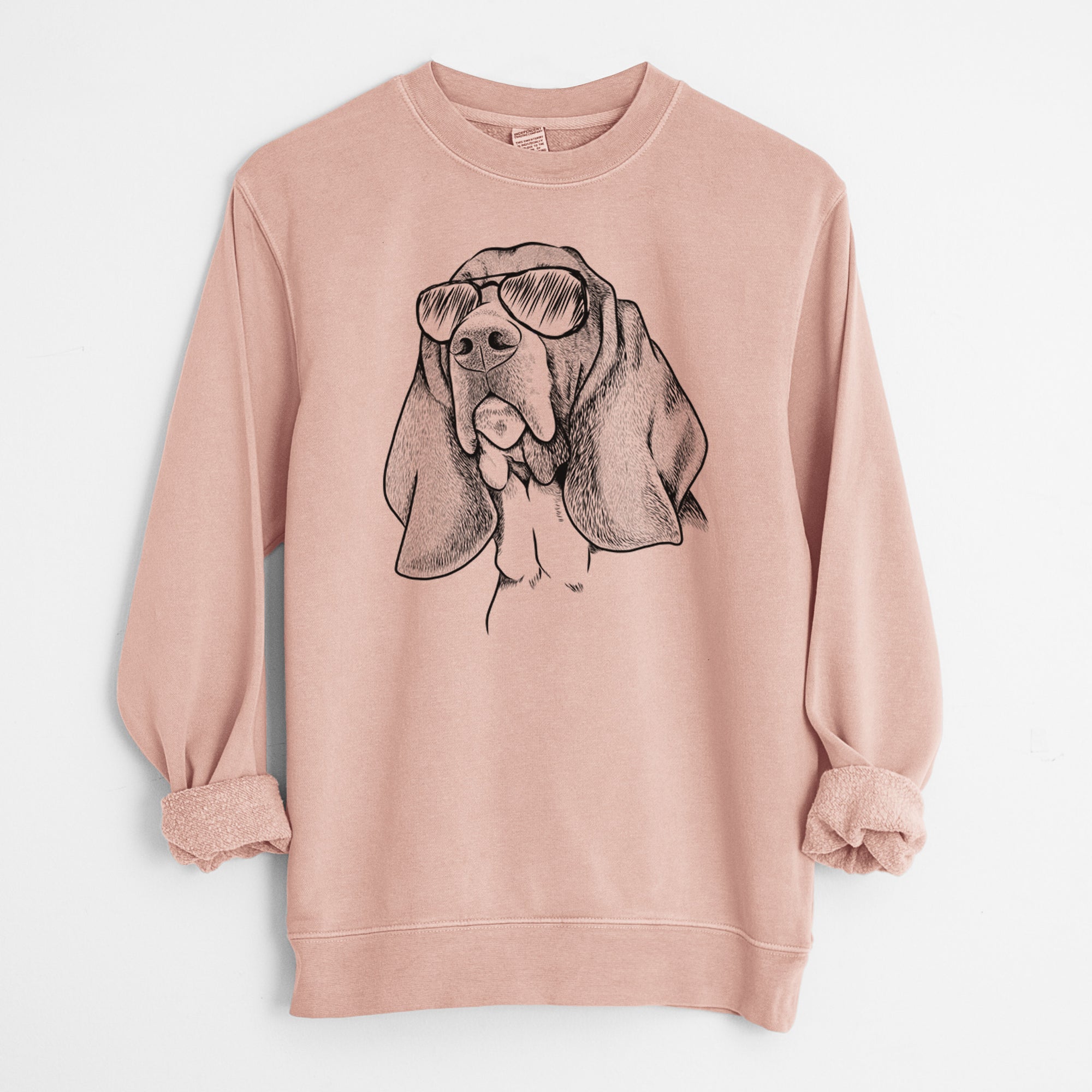 Aviator Cooper the Basset Hound - Unisex Pigment Dyed Crew Sweatshirt