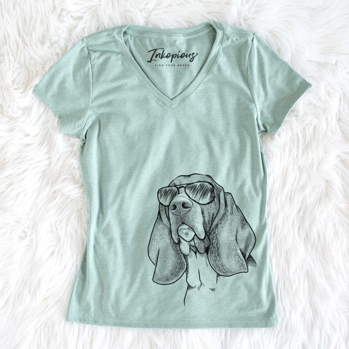 Cooper the Basset Hound - Women's V-neck Shirt
