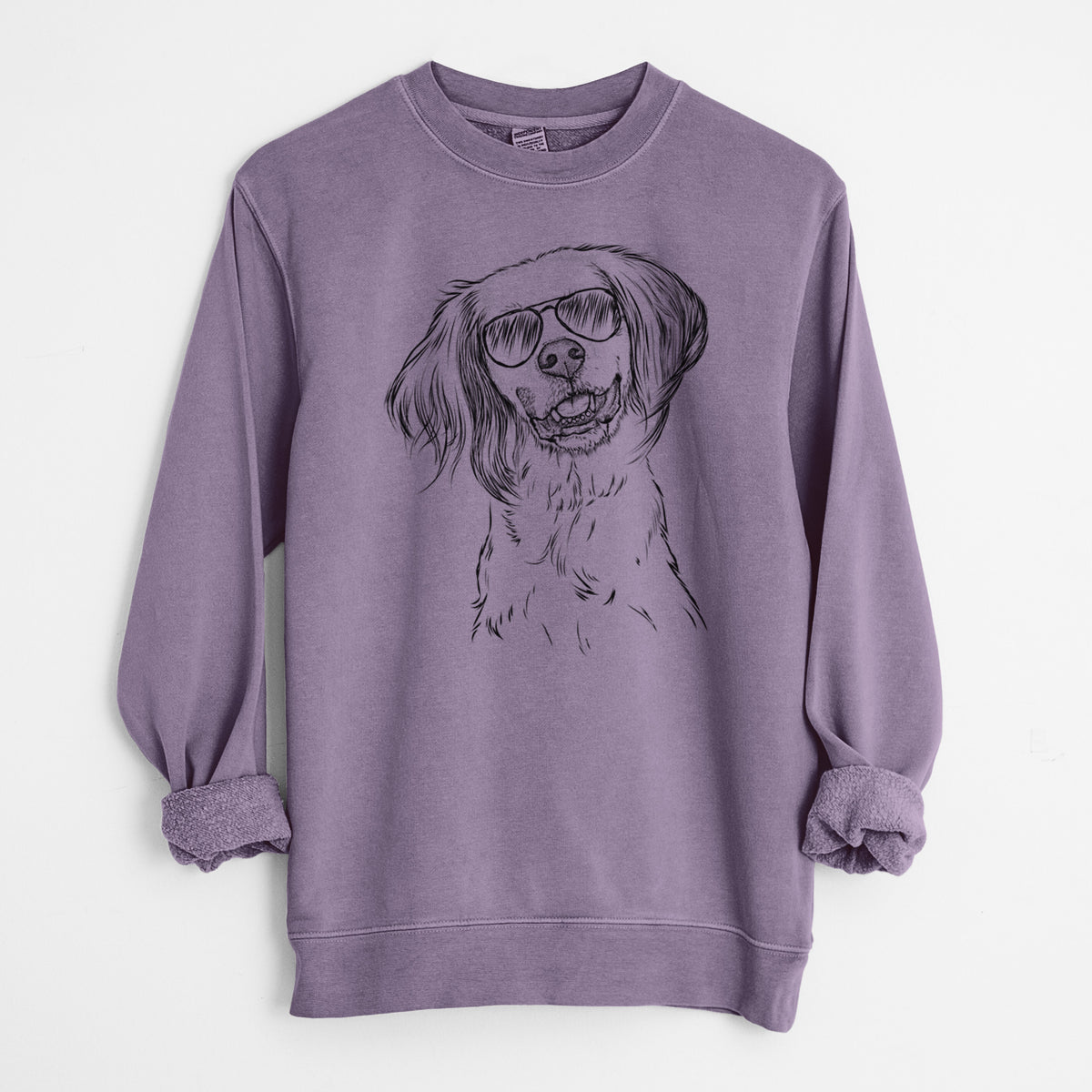 Aviator Cooper the English Setter - Unisex Pigment Dyed Crew Sweatshirt