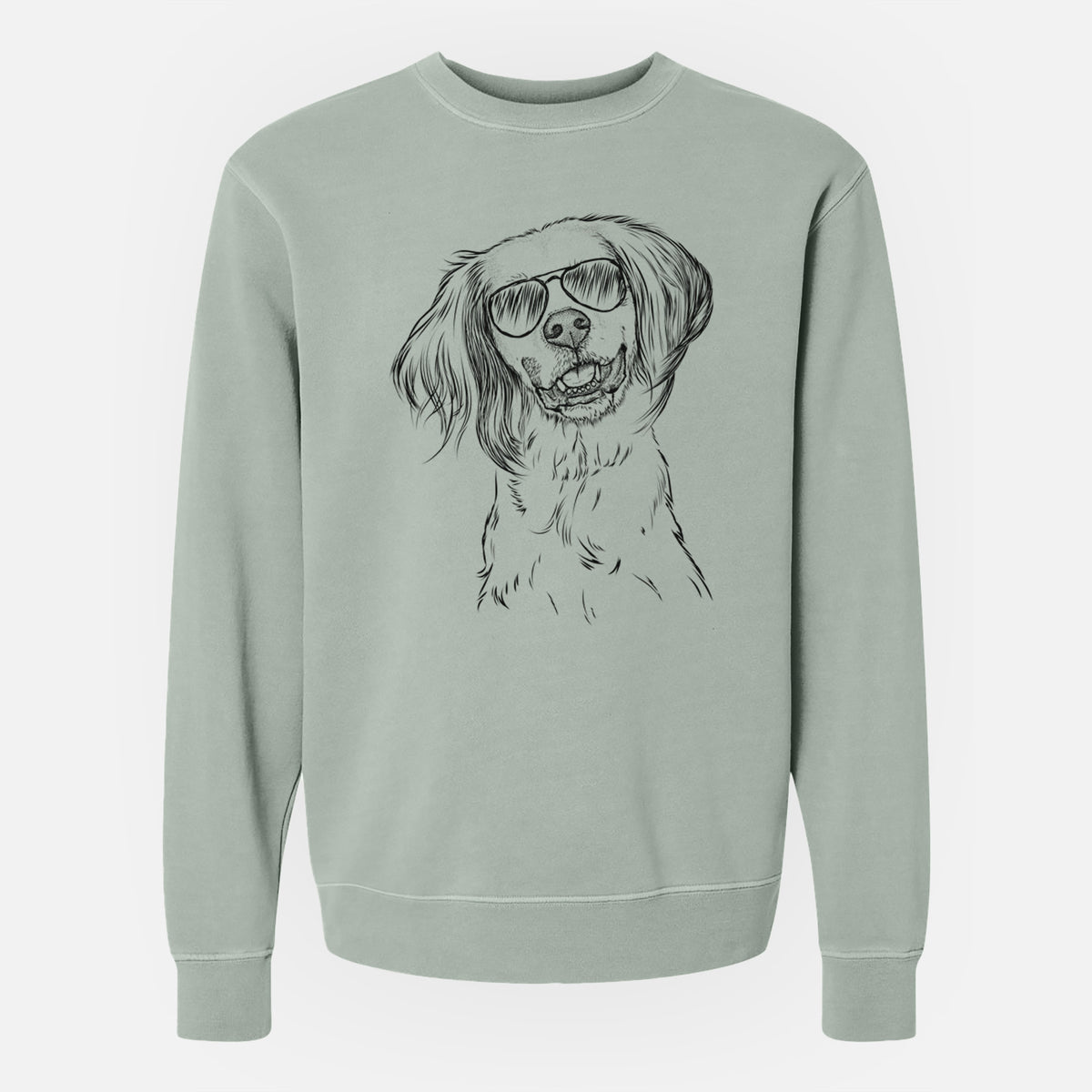 Aviator Cooper the English Setter - Unisex Pigment Dyed Crew Sweatshirt