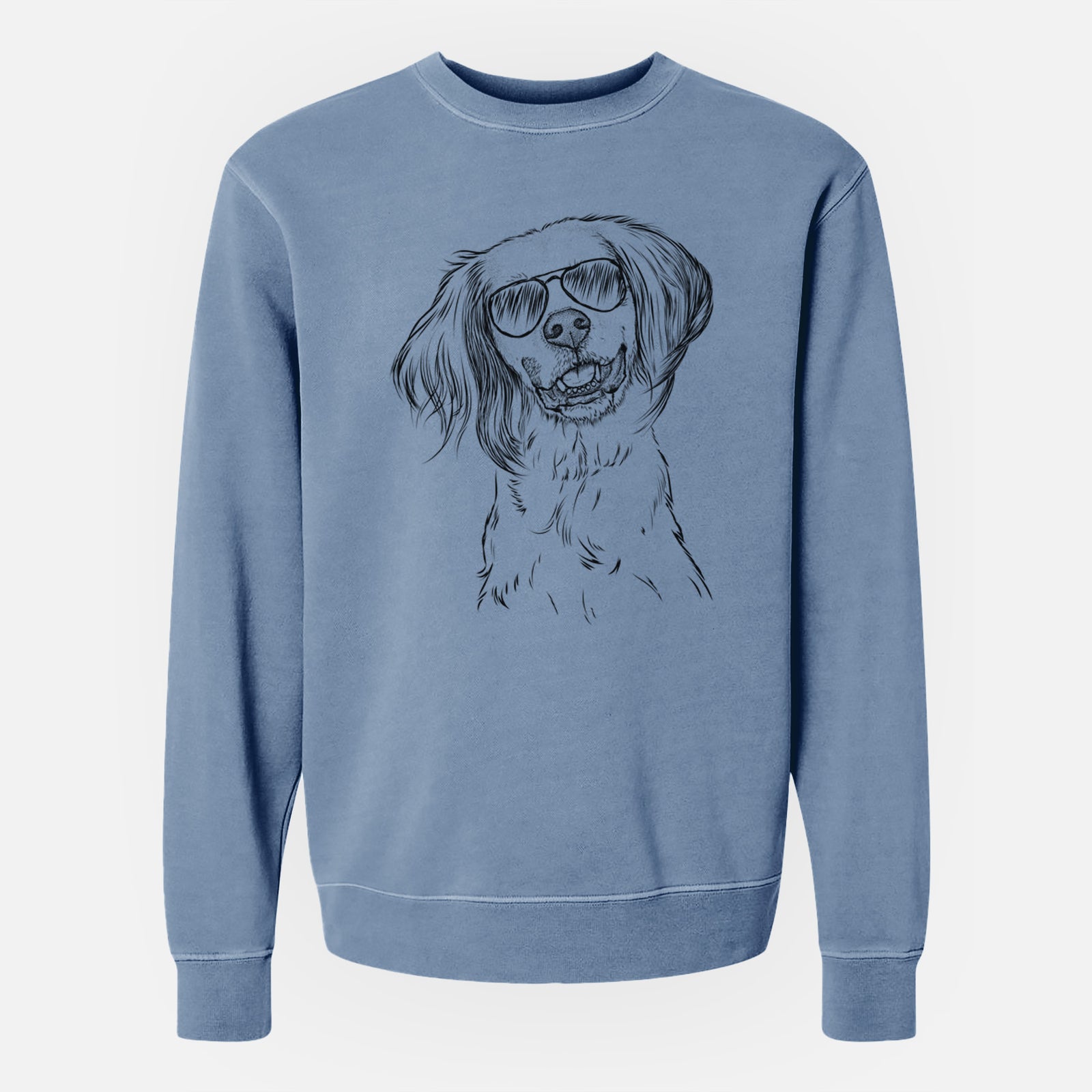 Aviator Cooper the English Setter - Unisex Pigment Dyed Crew Sweatshirt