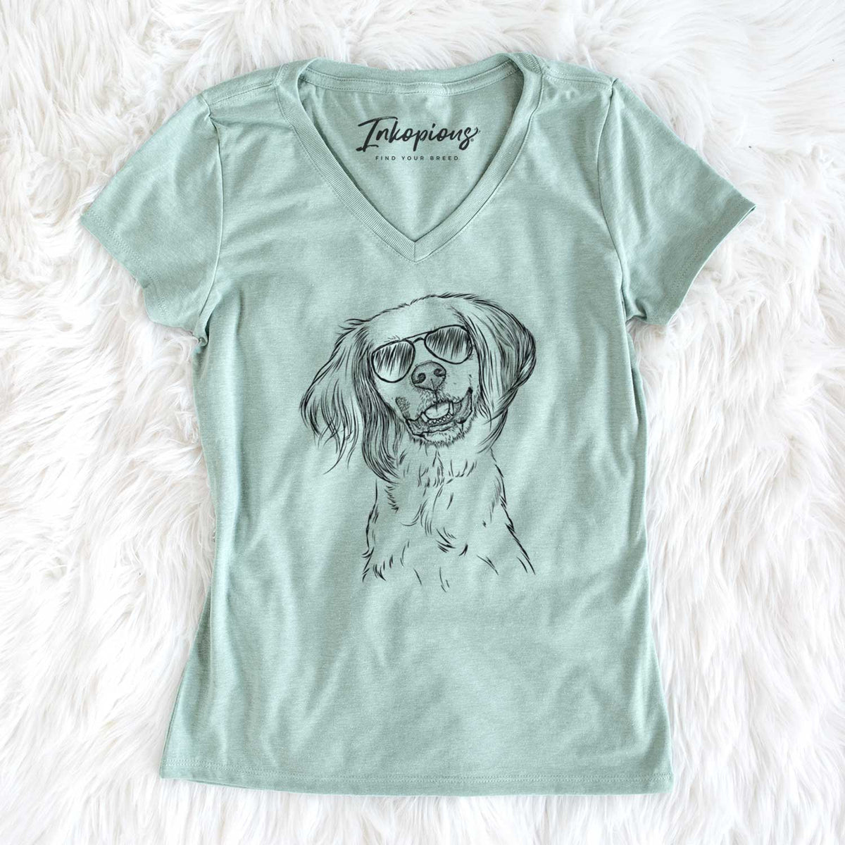 Aviator Cooper the English Setter - Women's V-neck Shirt