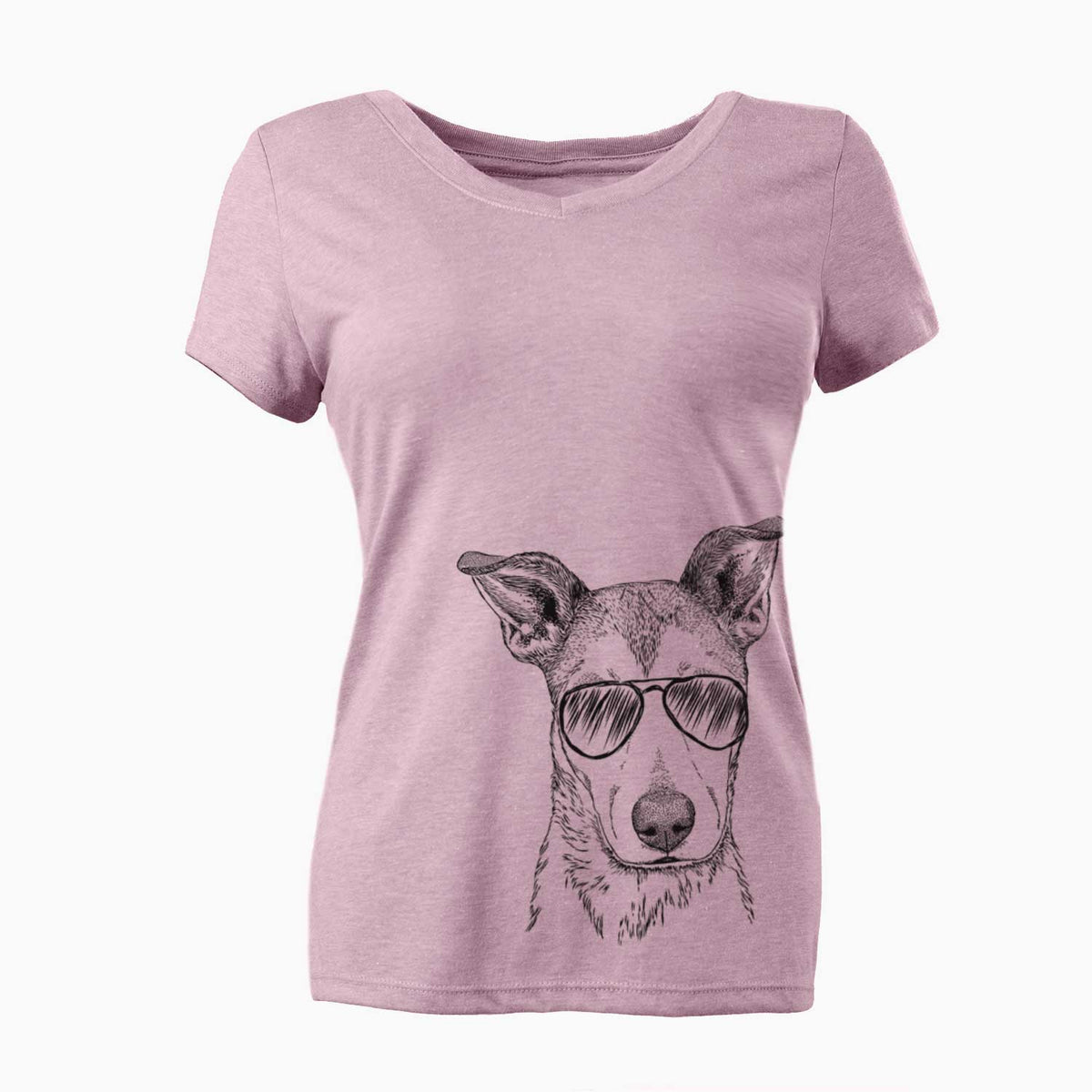 Aviator Coral the Mixed Breed - Women's V-neck Shirt