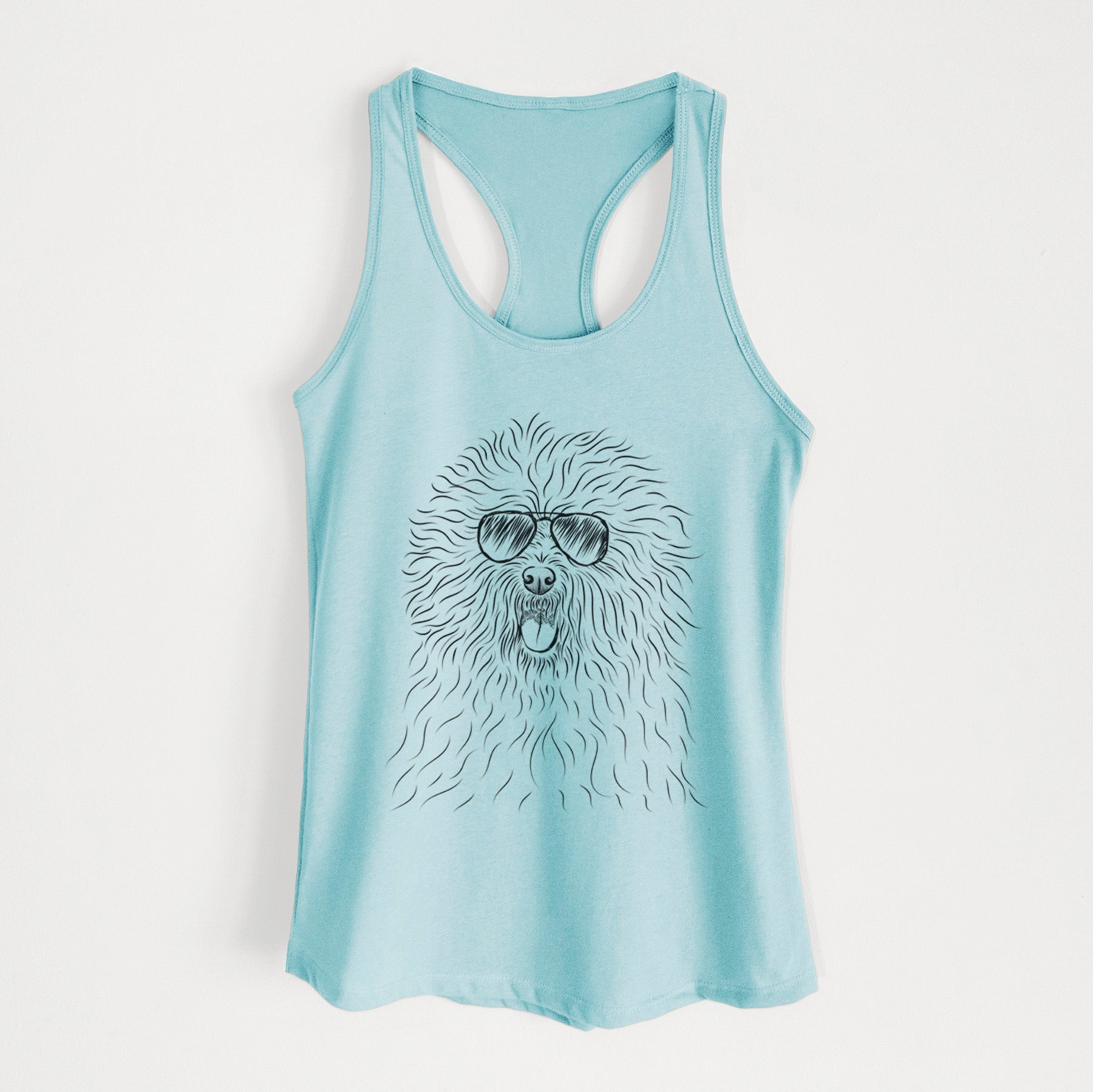 Cozie the Old English Sheepdog - Women's Racerback Tanktop