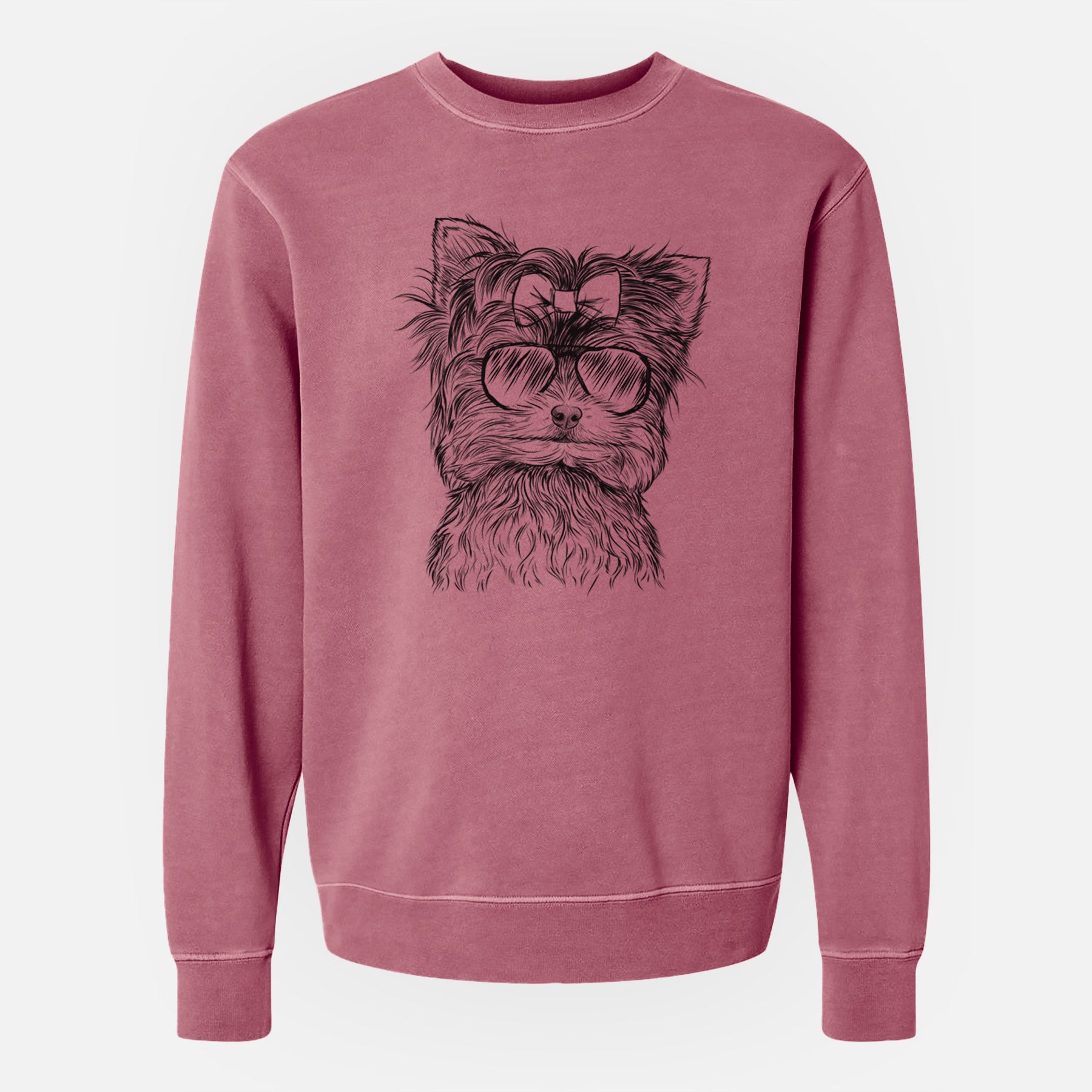 Aviator Cricket the Biewer Terrier - Unisex Pigment Dyed Crew Sweatshirt