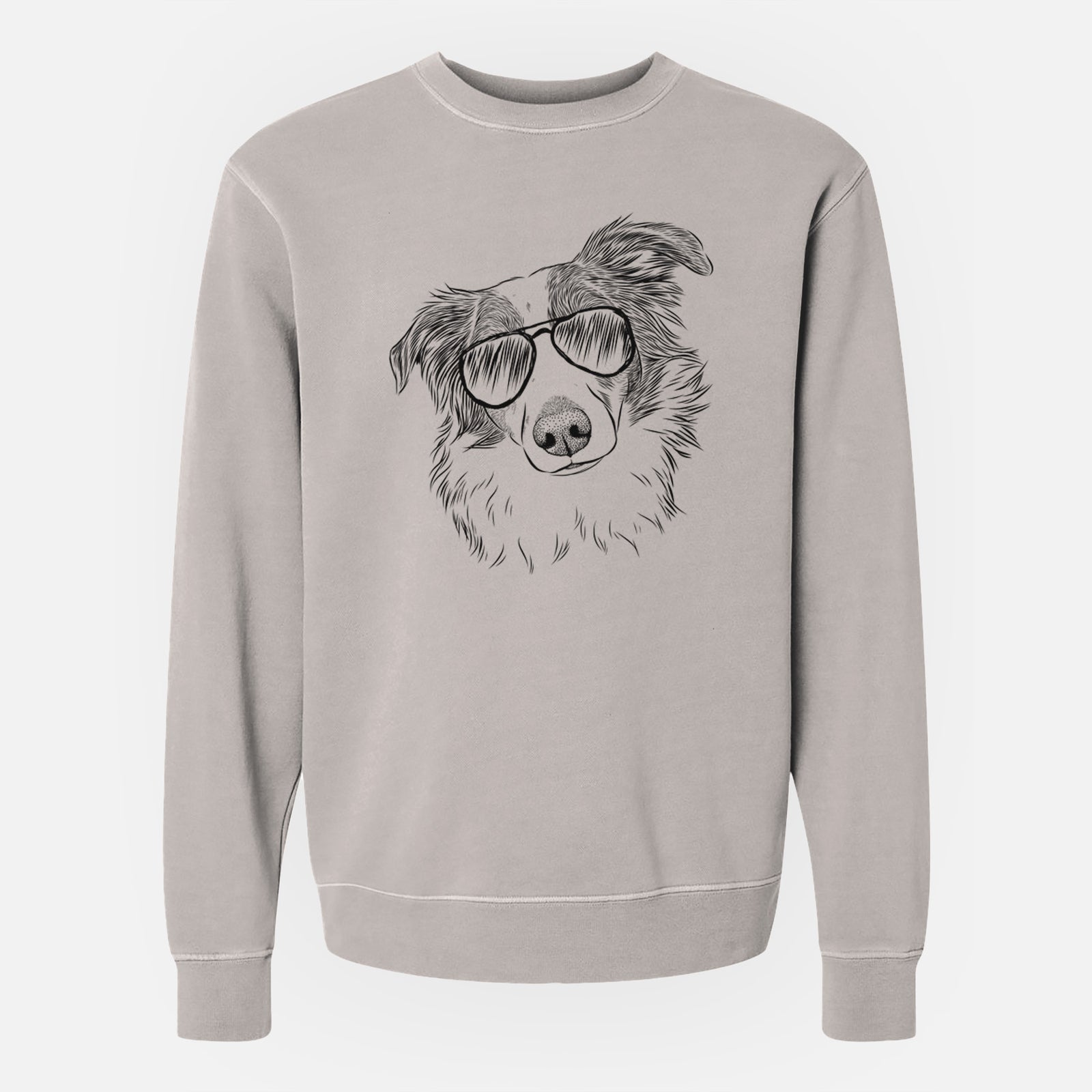 Aviator Cyclone the Australian Shepherd - Unisex Pigment Dyed Crew Sweatshirt
