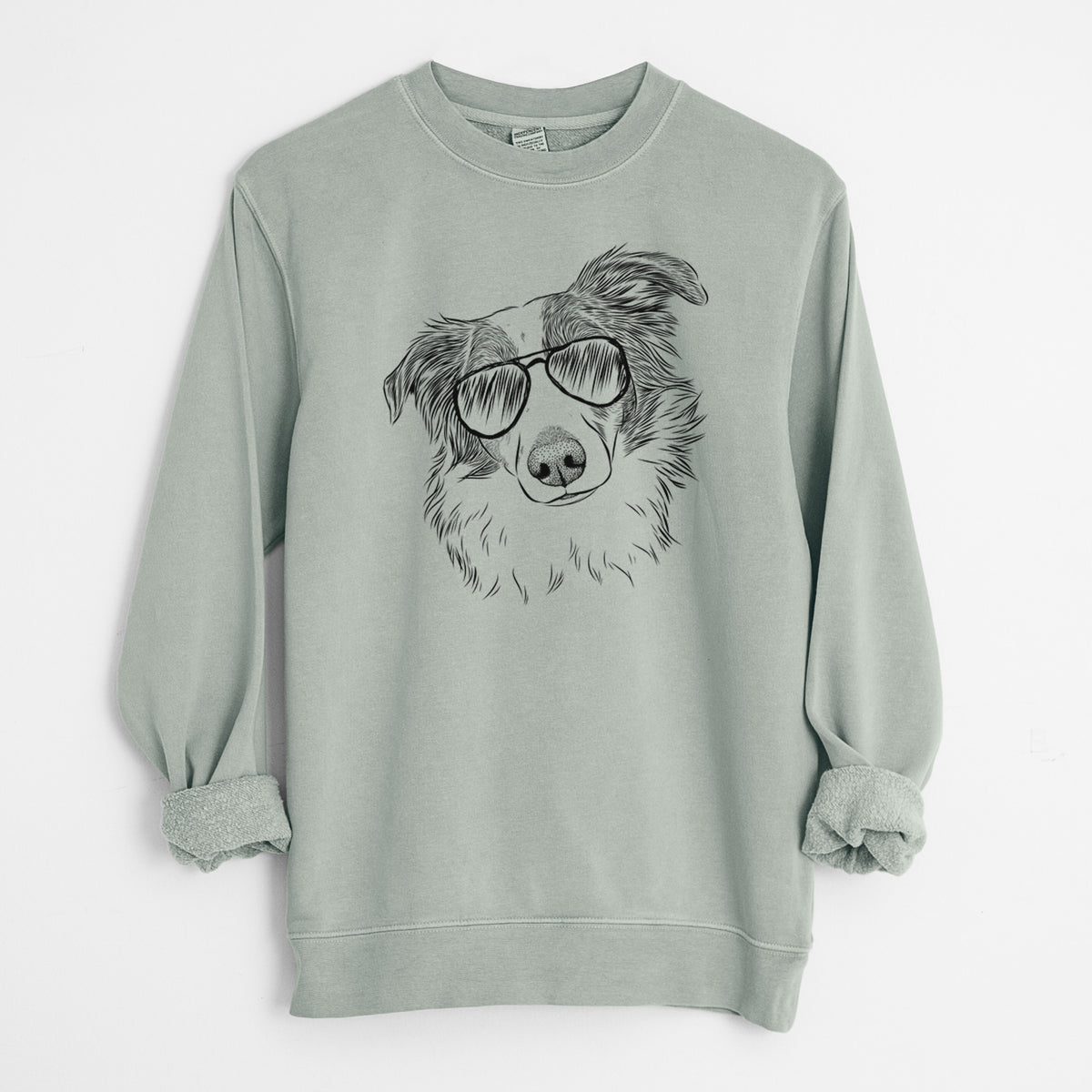 Aviator Cyclone the Australian Shepherd - Unisex Pigment Dyed Crew Sweatshirt