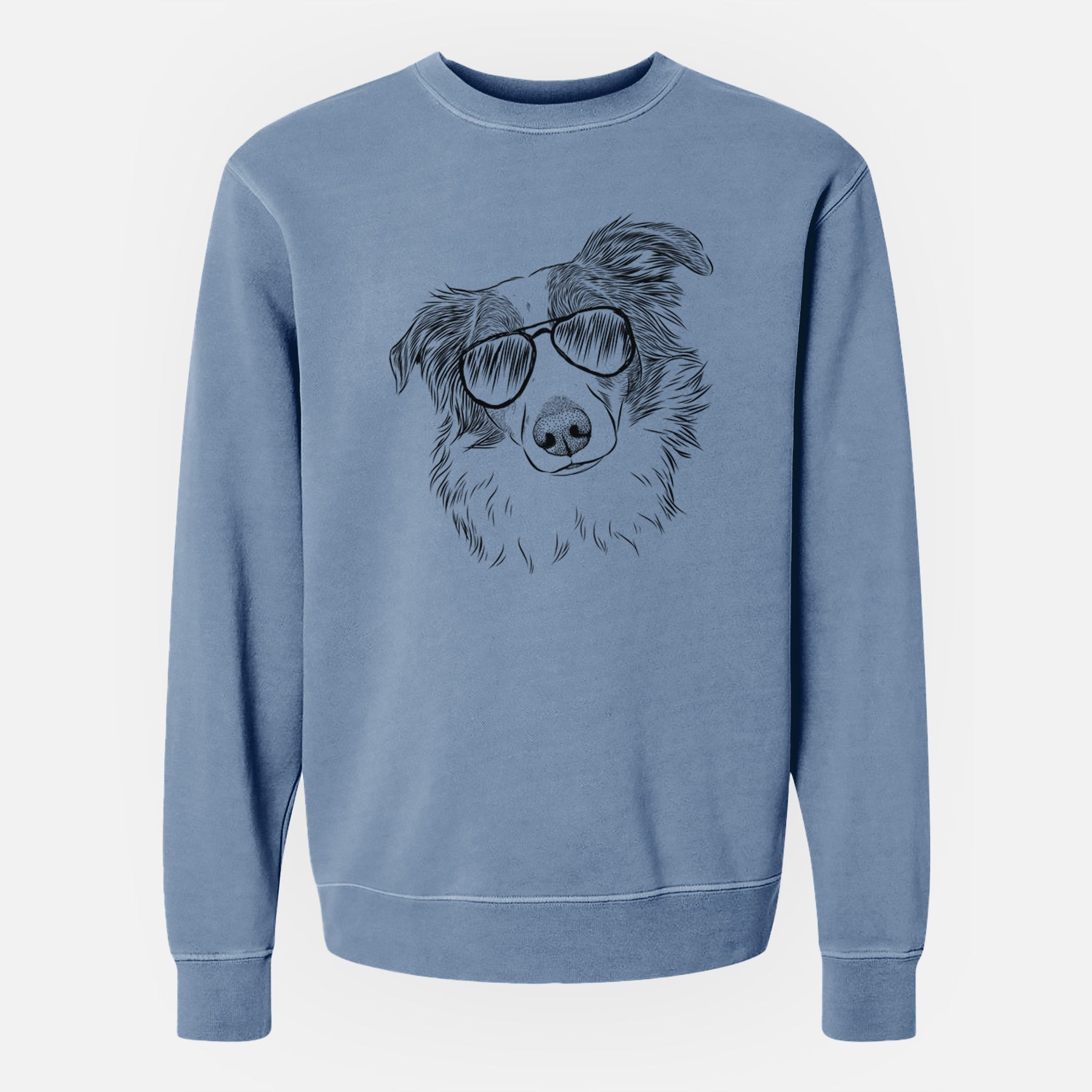 Aviator Cyclone the Australian Shepherd - Unisex Pigment Dyed Crew Sweatshirt