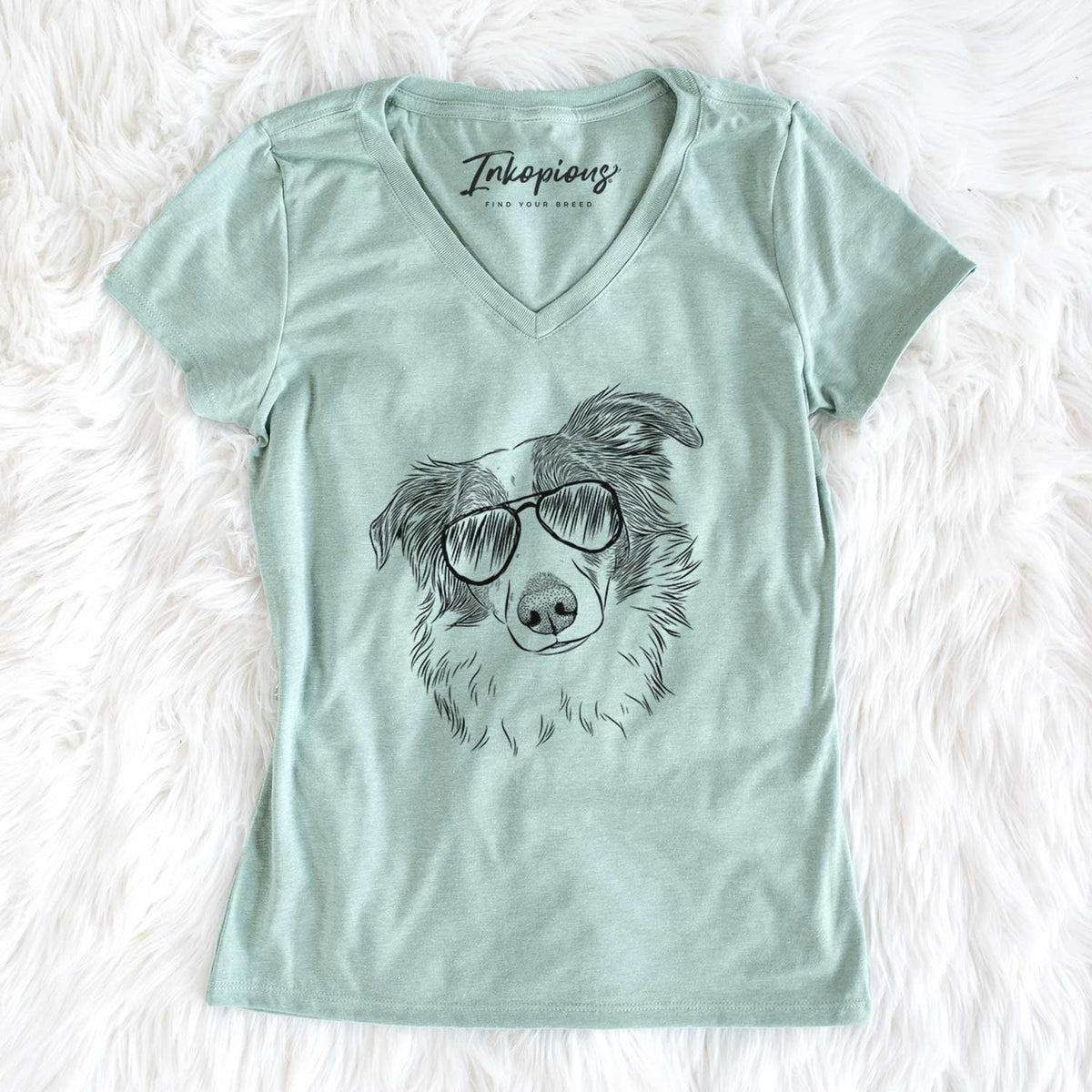 Aviator Cyclone the Australian Shepherd - Women's V-neck Shirt