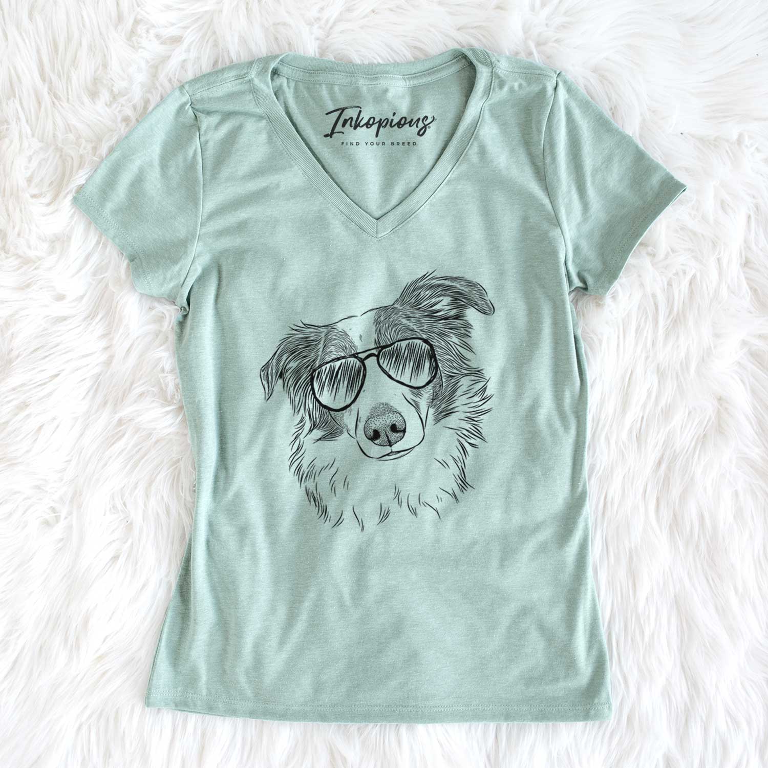 Aviator Cyclone the Australian Shepherd - Women's V-neck Shirt