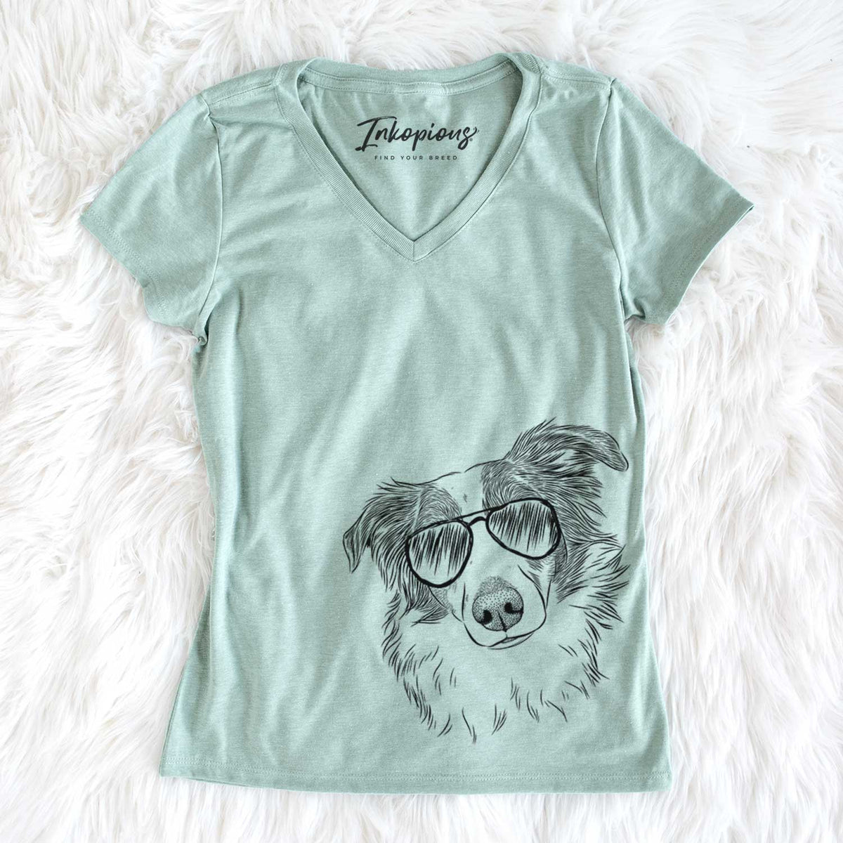 Aviator Cyclone the Australian Shepherd - Women's V-neck Shirt