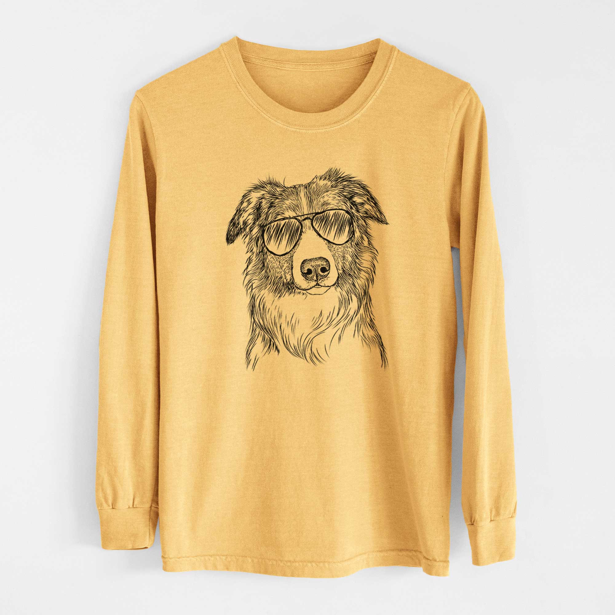 Aviators Cynder the English Shepherd - Heavyweight 100% Cotton Long Sleeve