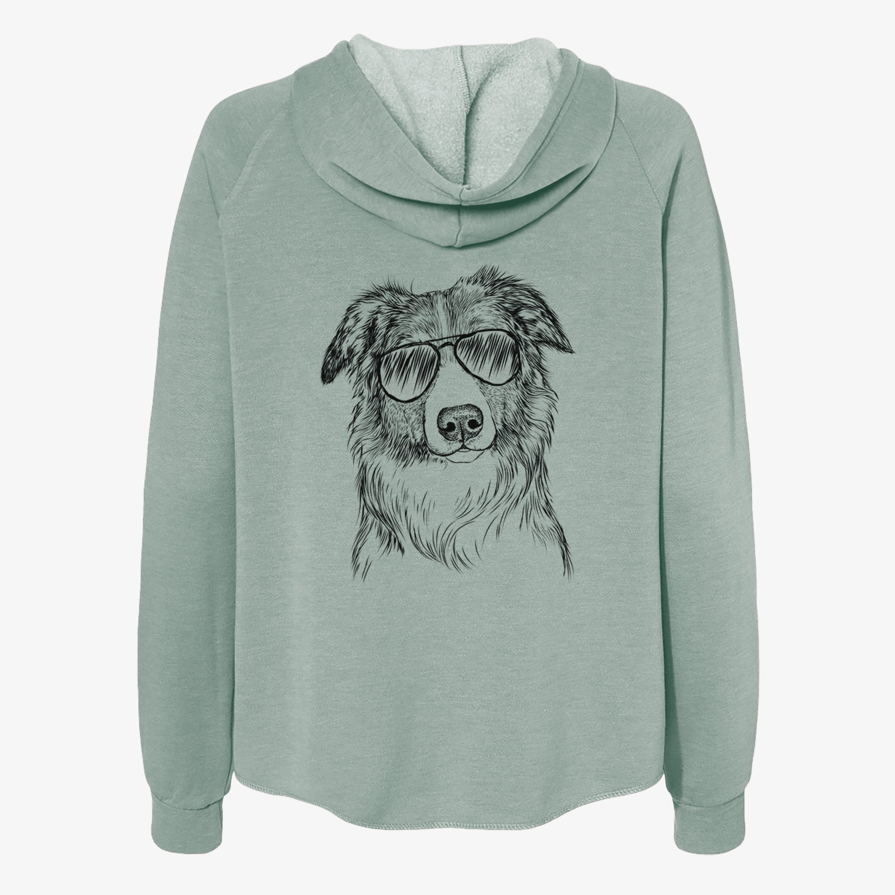 Cynder the English Shepherd - Women's Cali Wave Zip-Up Sweatshirt