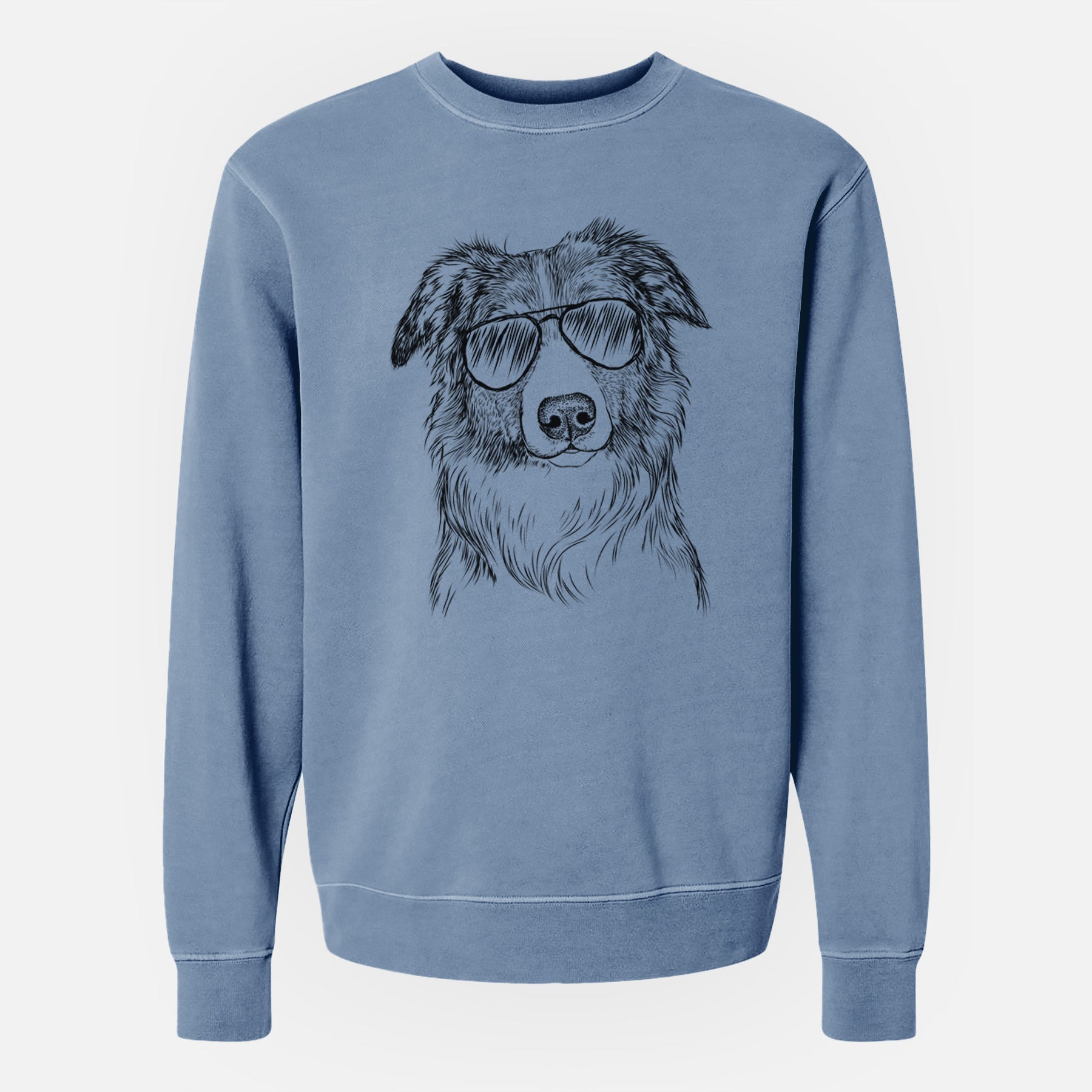 Aviator Cynder the English Shepherd - Unisex Pigment Dyed Crew Sweatshirt