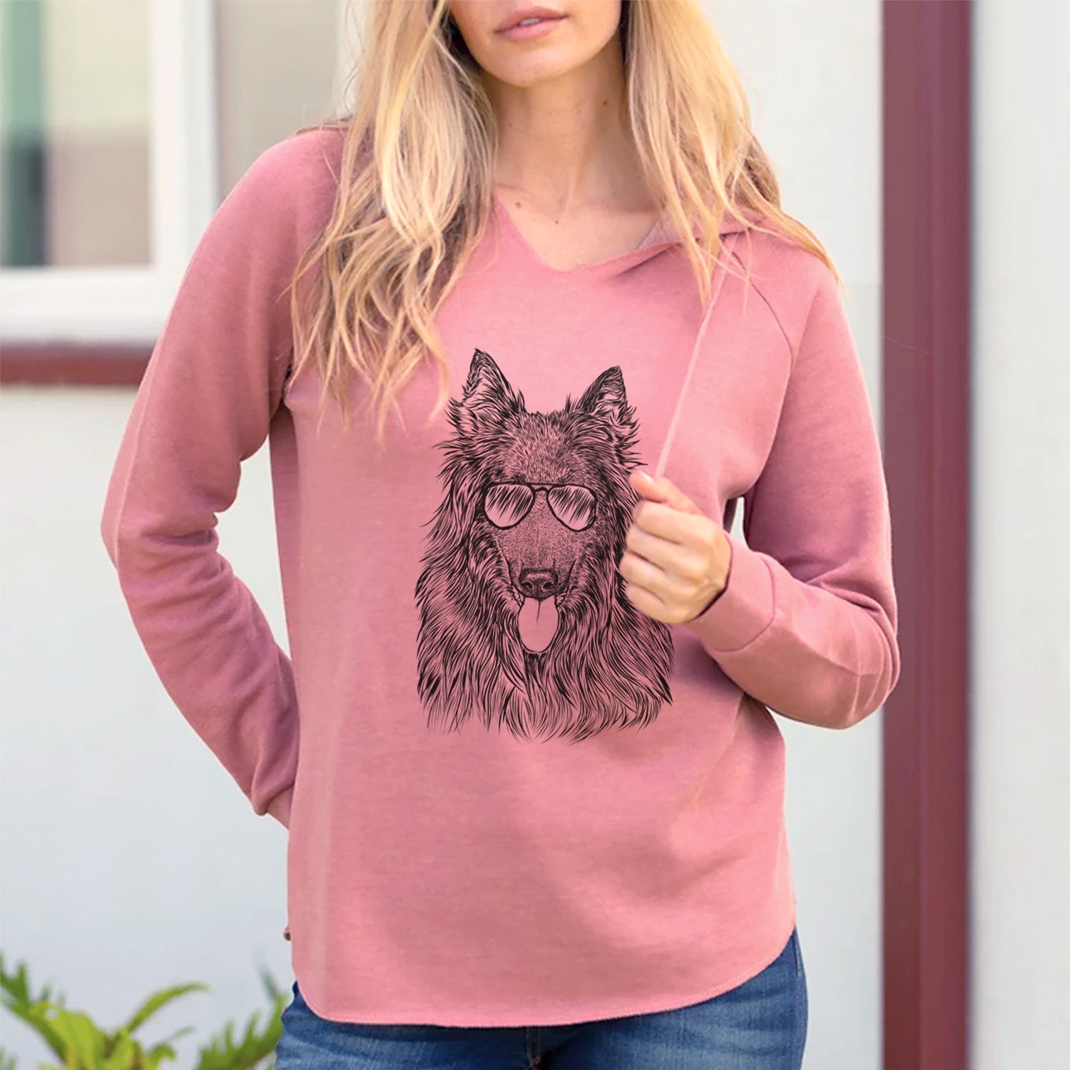 Aviator Daan the Belgian Shepherd - Cali Wave Hooded Sweatshirt