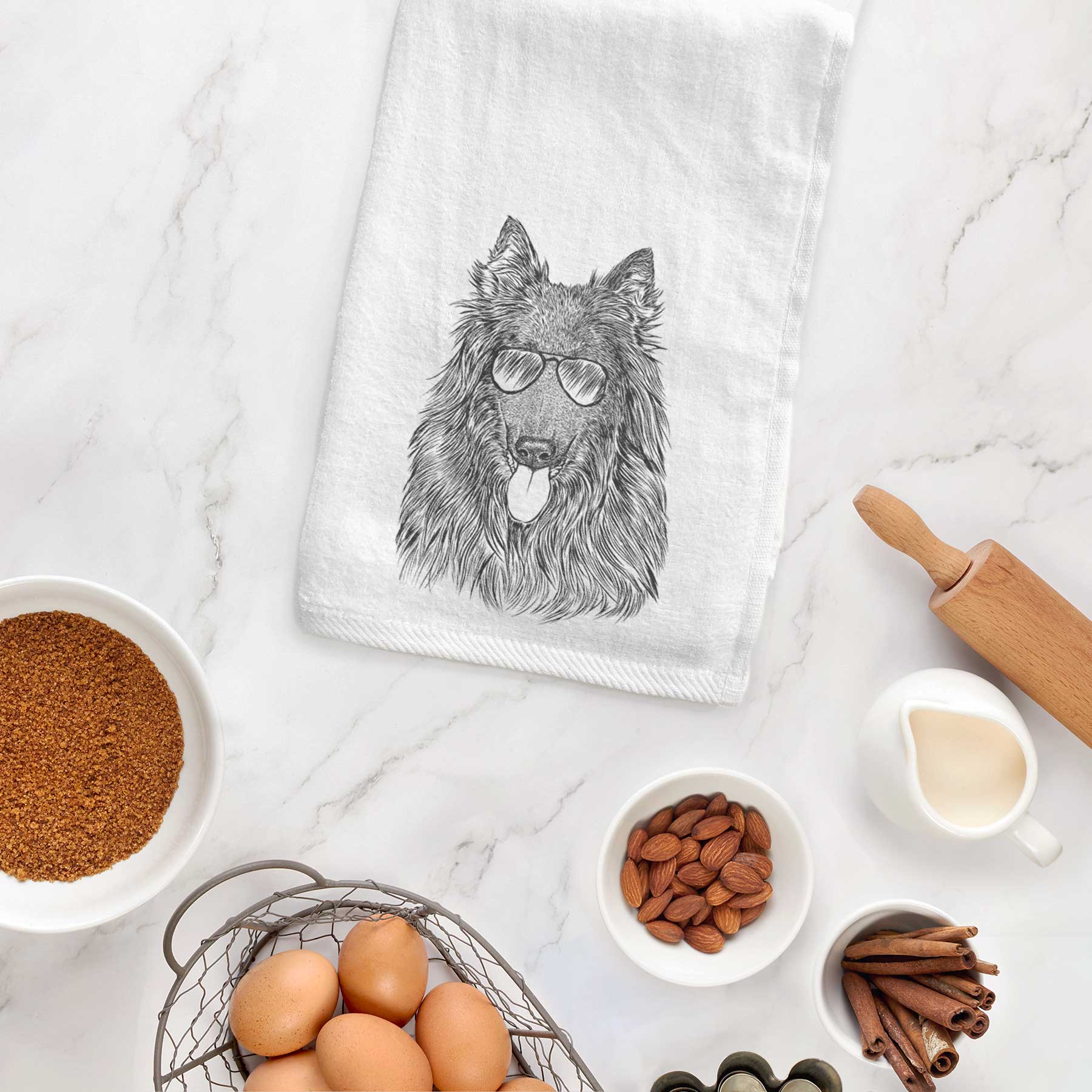 Daan the Belgian Shepherd Decorative Hand Towel