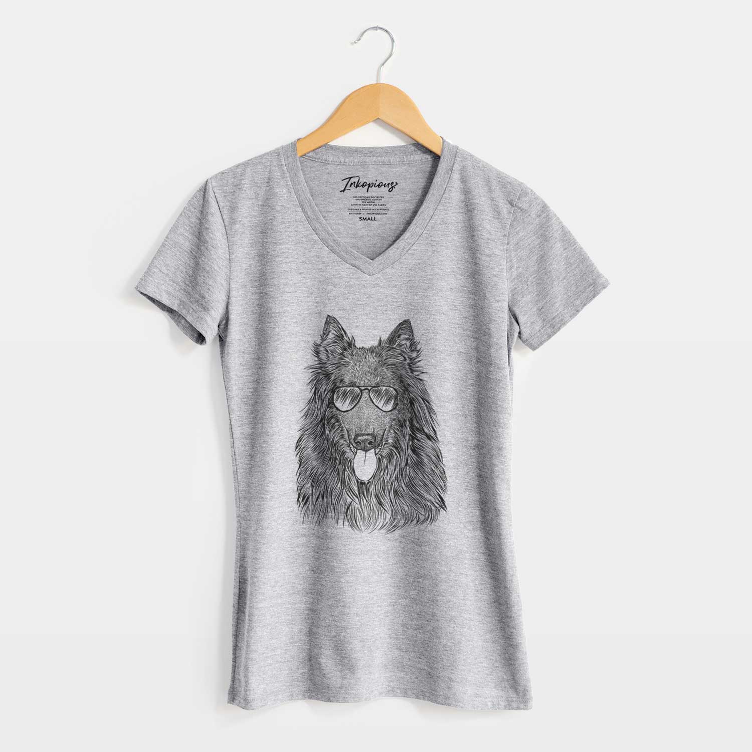 Aviator Daan the Belgian Shepherd - Women's V-neck Shirt