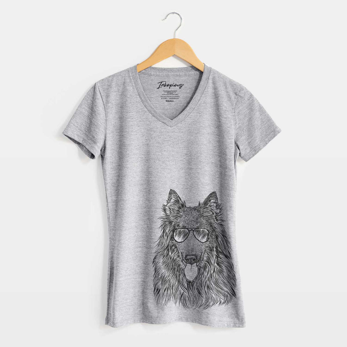 Aviator Daan the Belgian Shepherd - Women&#39;s V-neck Shirt