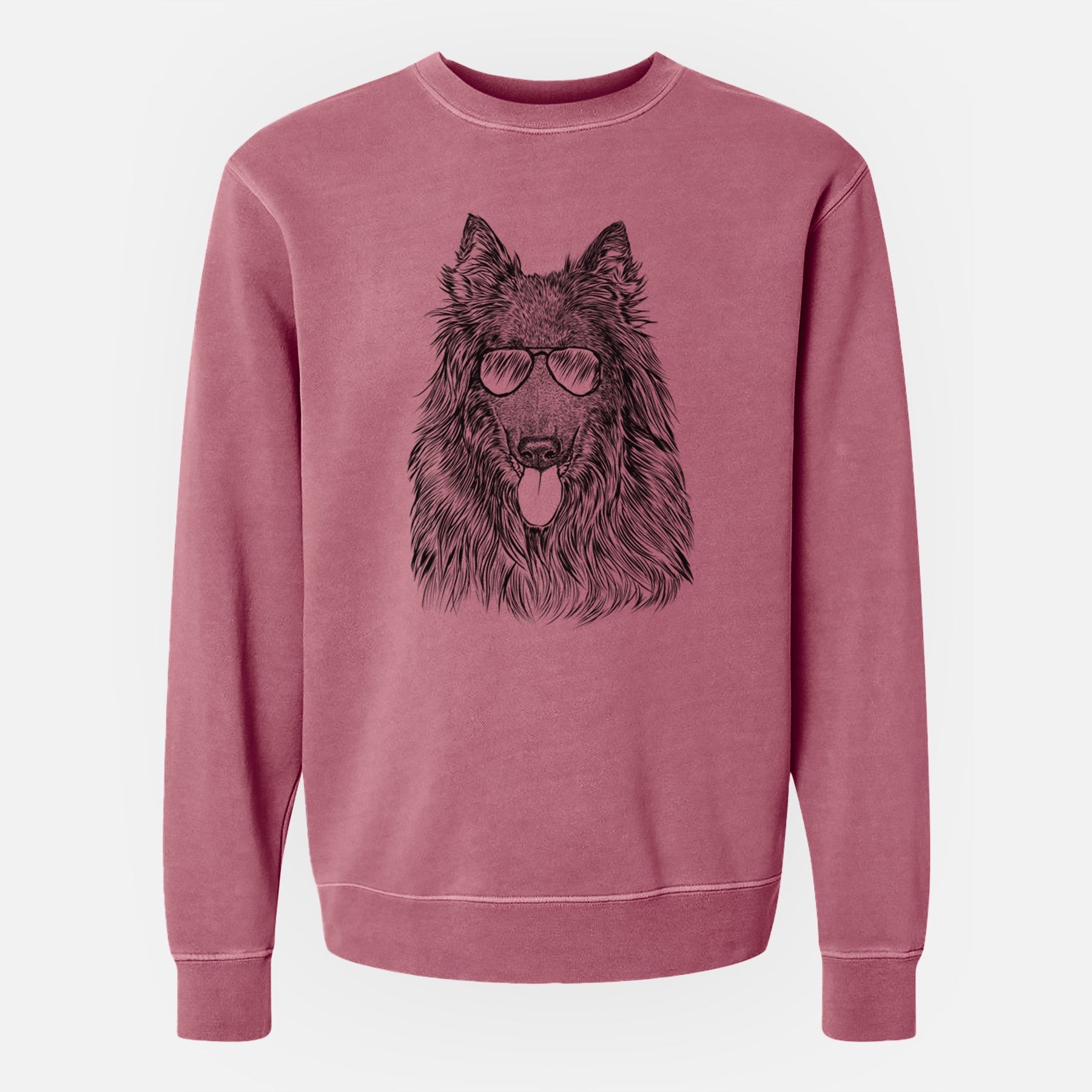 Aviator Daan the Belgian Shepherd - Unisex Pigment Dyed Crew Sweatshirt