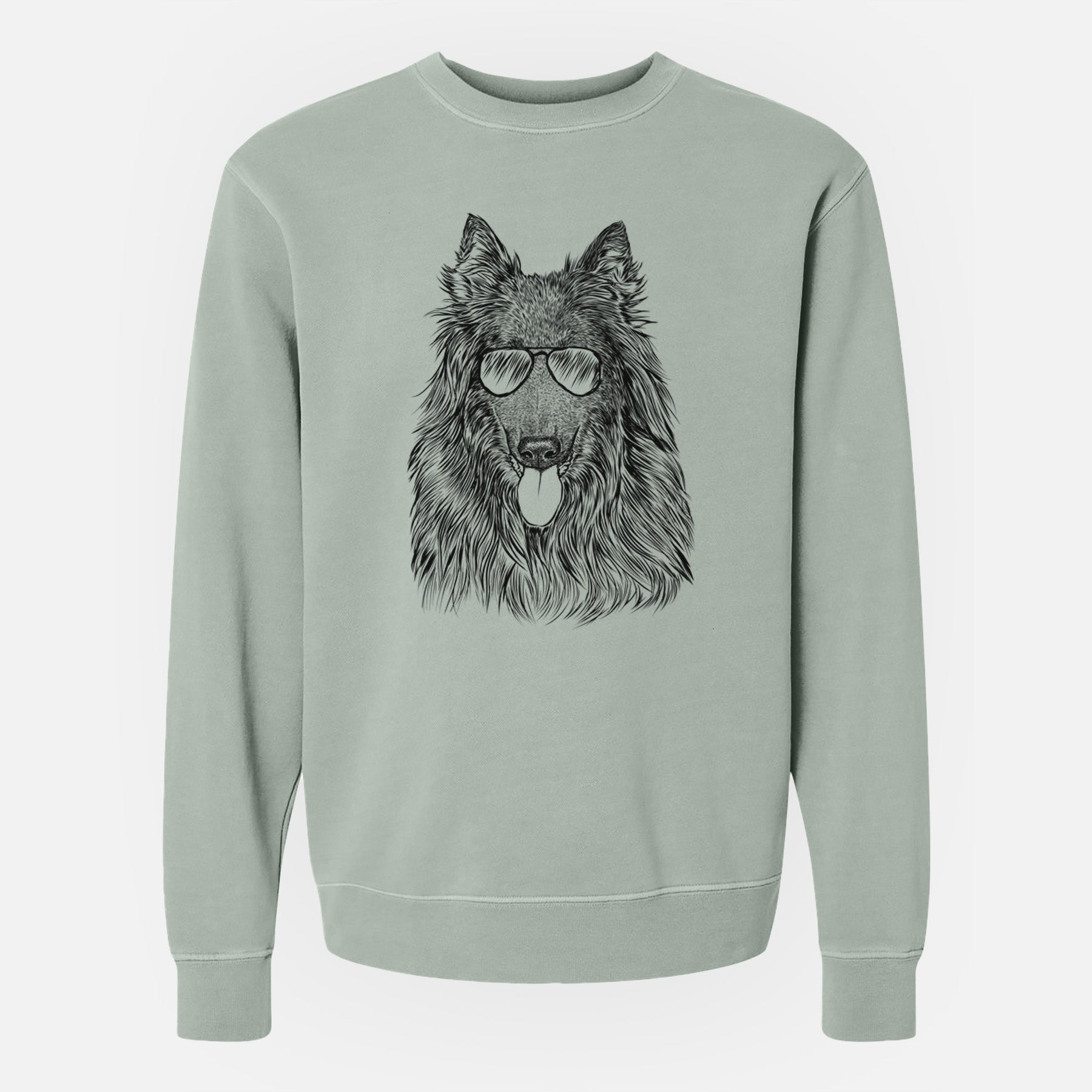 Aviator Daan the Belgian Shepherd - Unisex Pigment Dyed Crew Sweatshirt