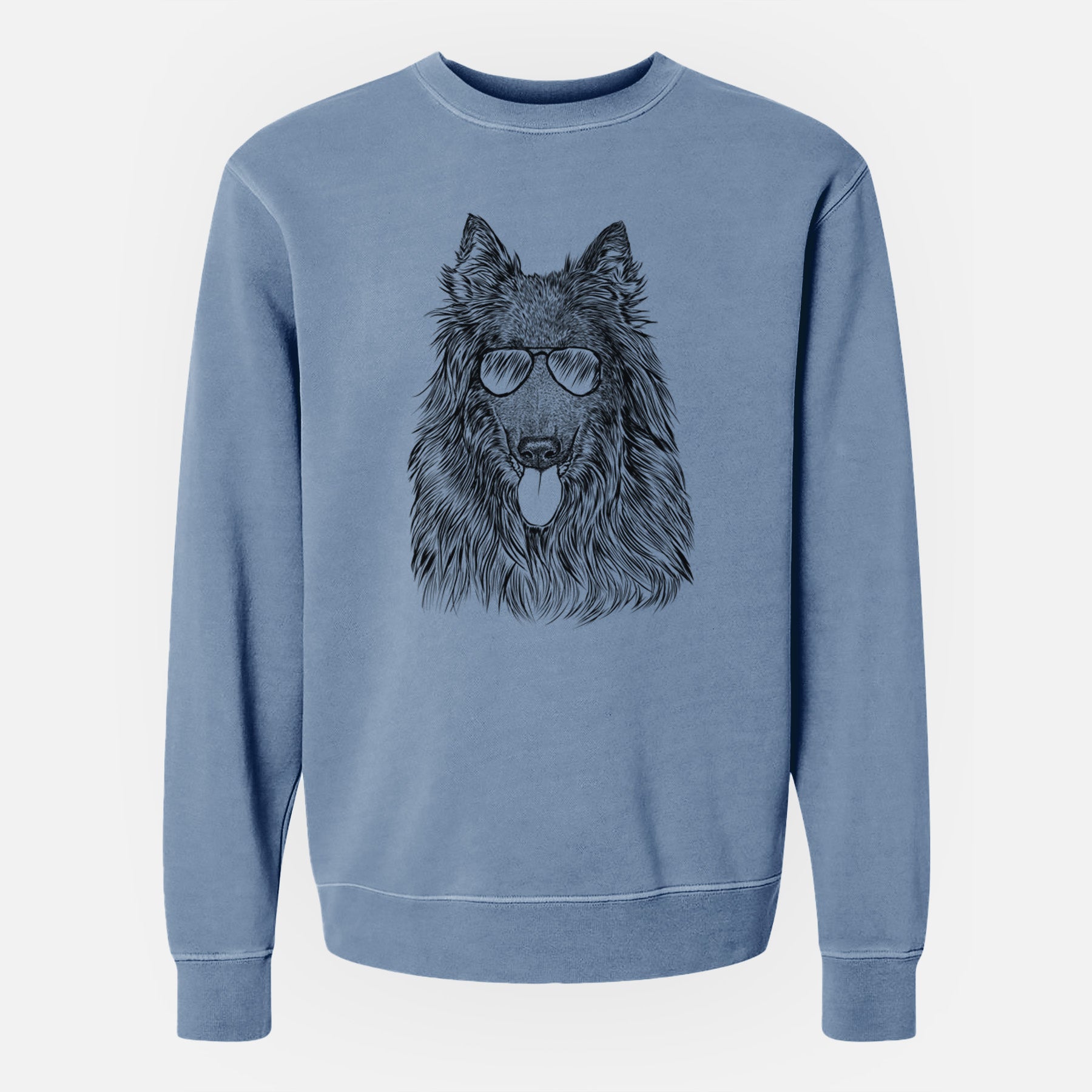 Aviator Daan the Belgian Shepherd - Unisex Pigment Dyed Crew Sweatshirt