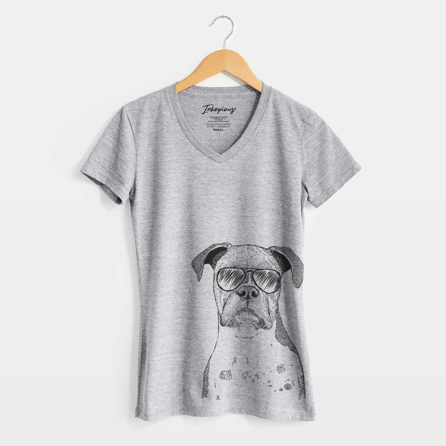 Aviator Daisy the Boxer - Women's V-neck Shirt