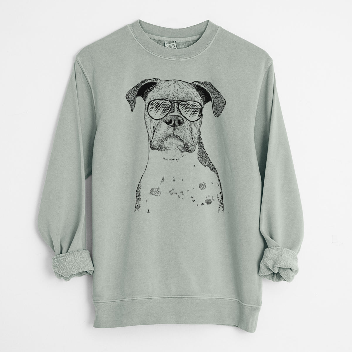 Aviator Daisy the Boxer - Unisex Pigment Dyed Crew Sweatshirt