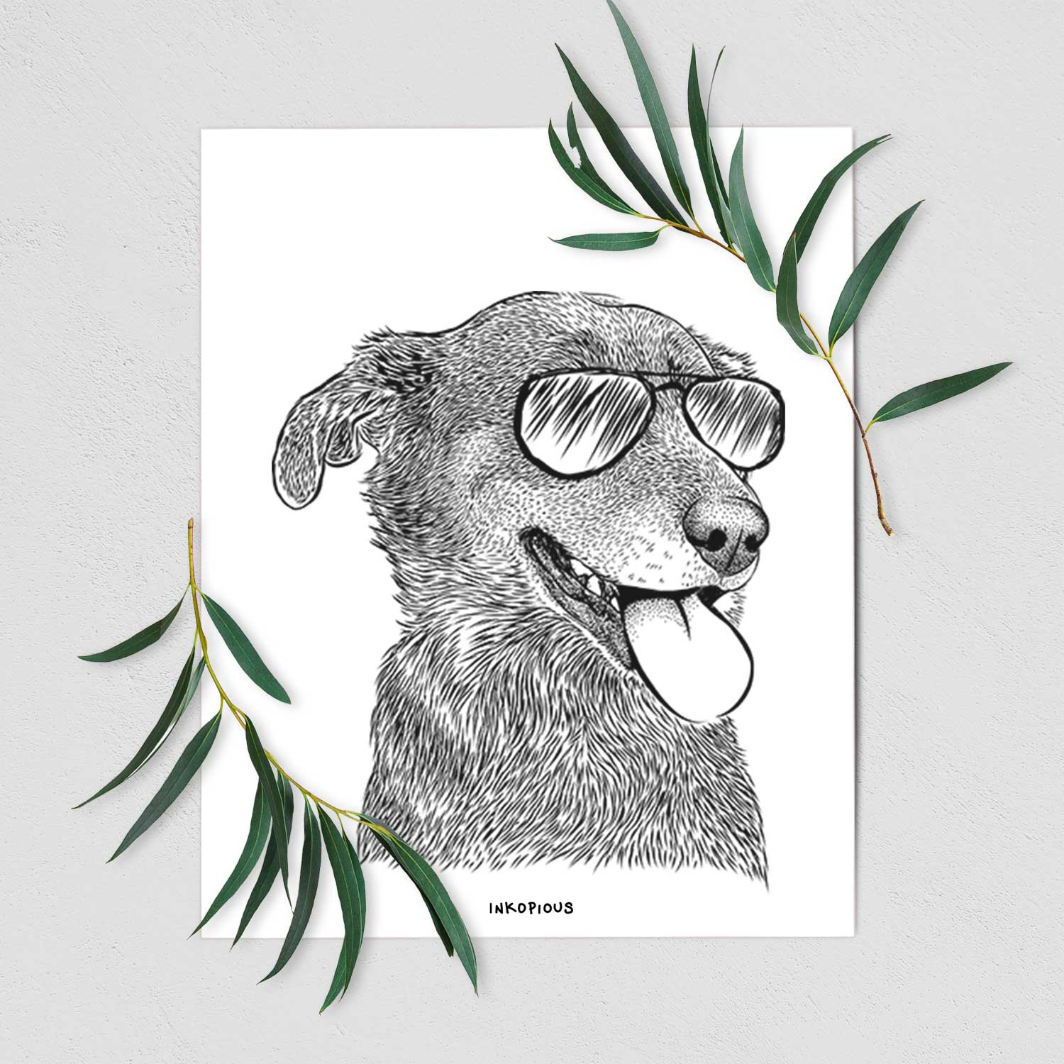 Daisy the Australian Shepherd Mix Art Print