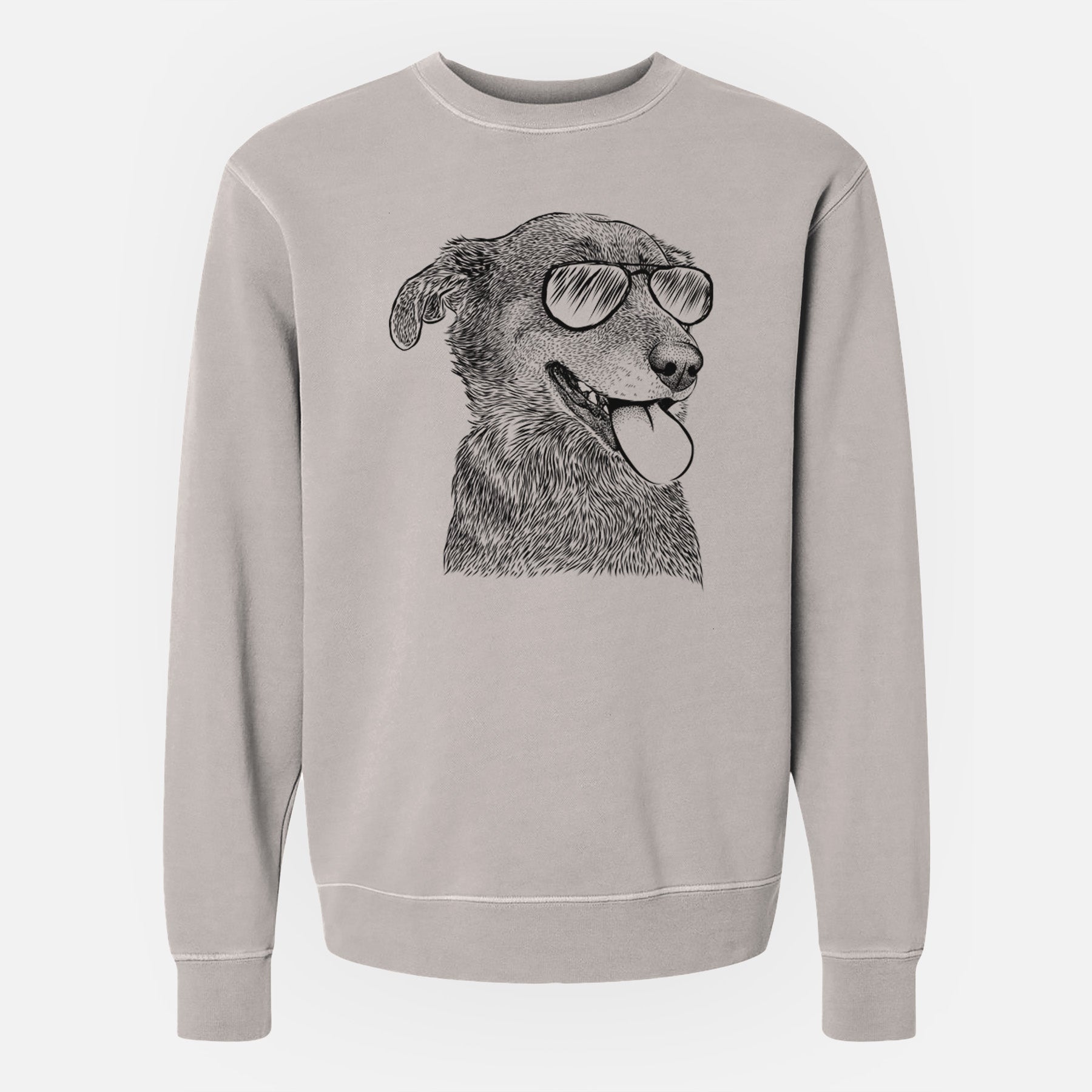 Aviator Daisy the Australian Shepherd Mix - Unisex Pigment Dyed Crew Sweatshirt