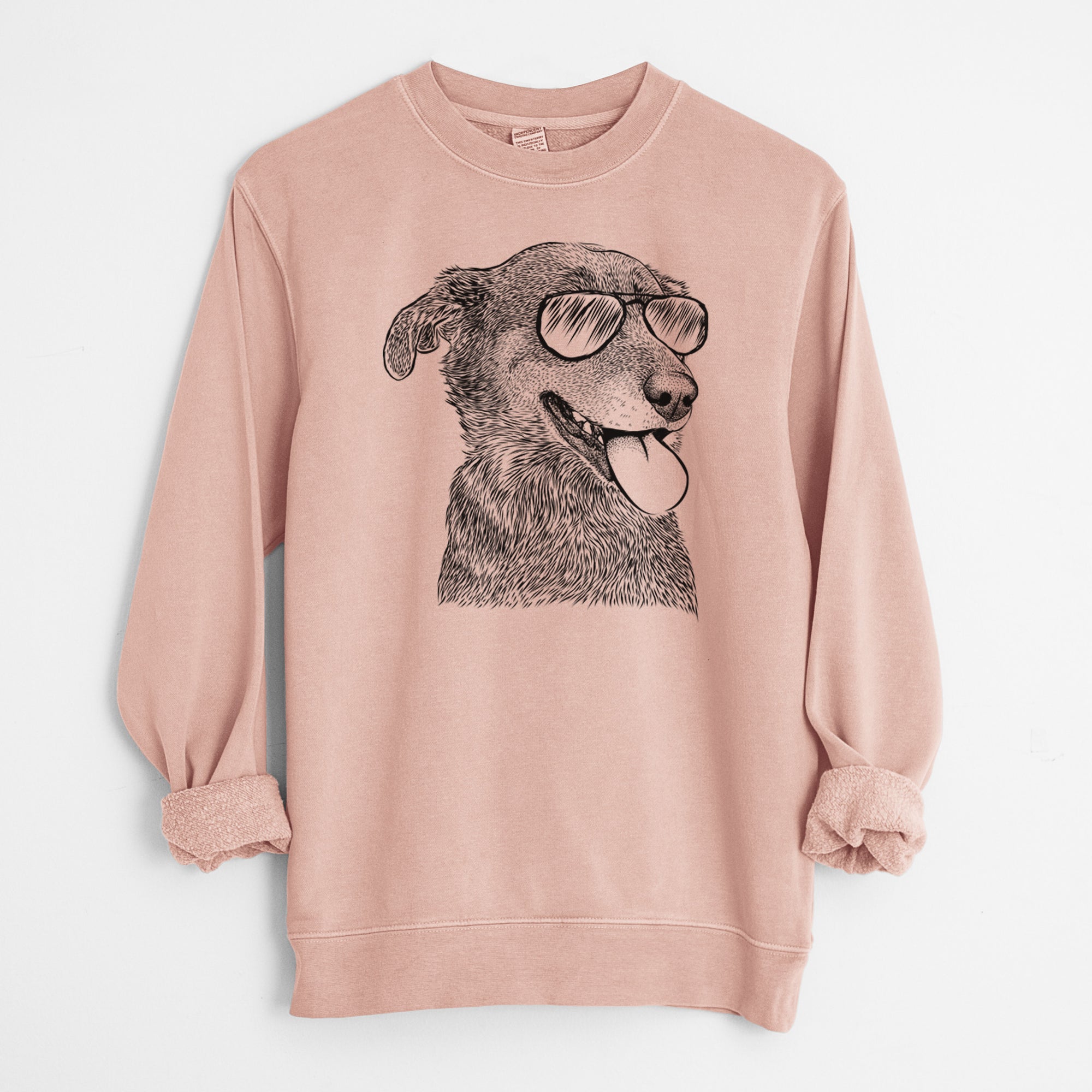 Aviator Daisy the Australian Shepherd Mix - Unisex Pigment Dyed Crew Sweatshirt