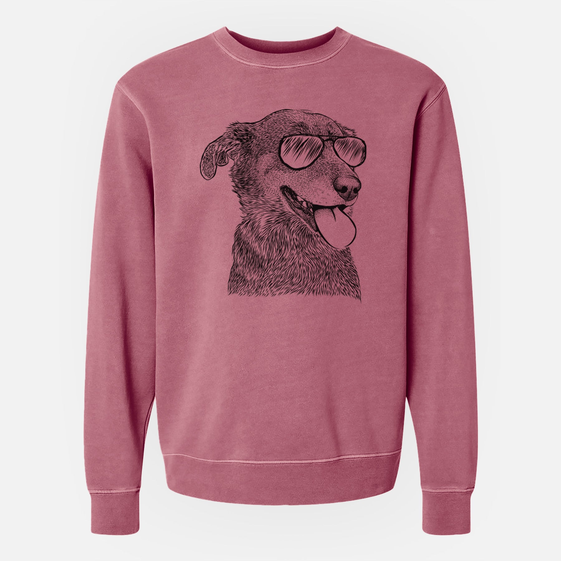 Aviator Daisy the Australian Shepherd Mix - Unisex Pigment Dyed Crew Sweatshirt