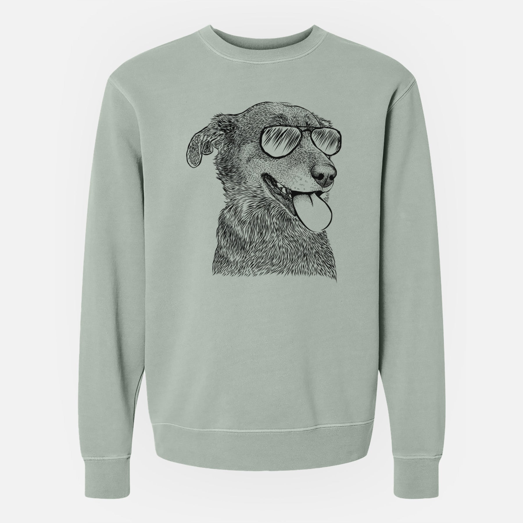 Aviator Daisy the Australian Shepherd Mix - Unisex Pigment Dyed Crew Sweatshirt