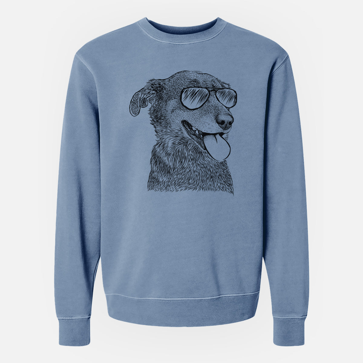 Aviator Daisy the Australian Shepherd Mix - Unisex Pigment Dyed Crew Sweatshirt