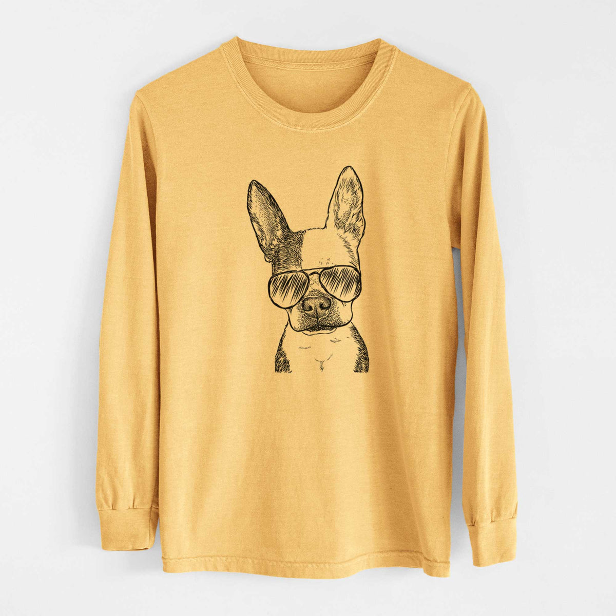 Aviators Daisy the Boston Terrier - Heavyweight 100% Cotton Long Sleeve