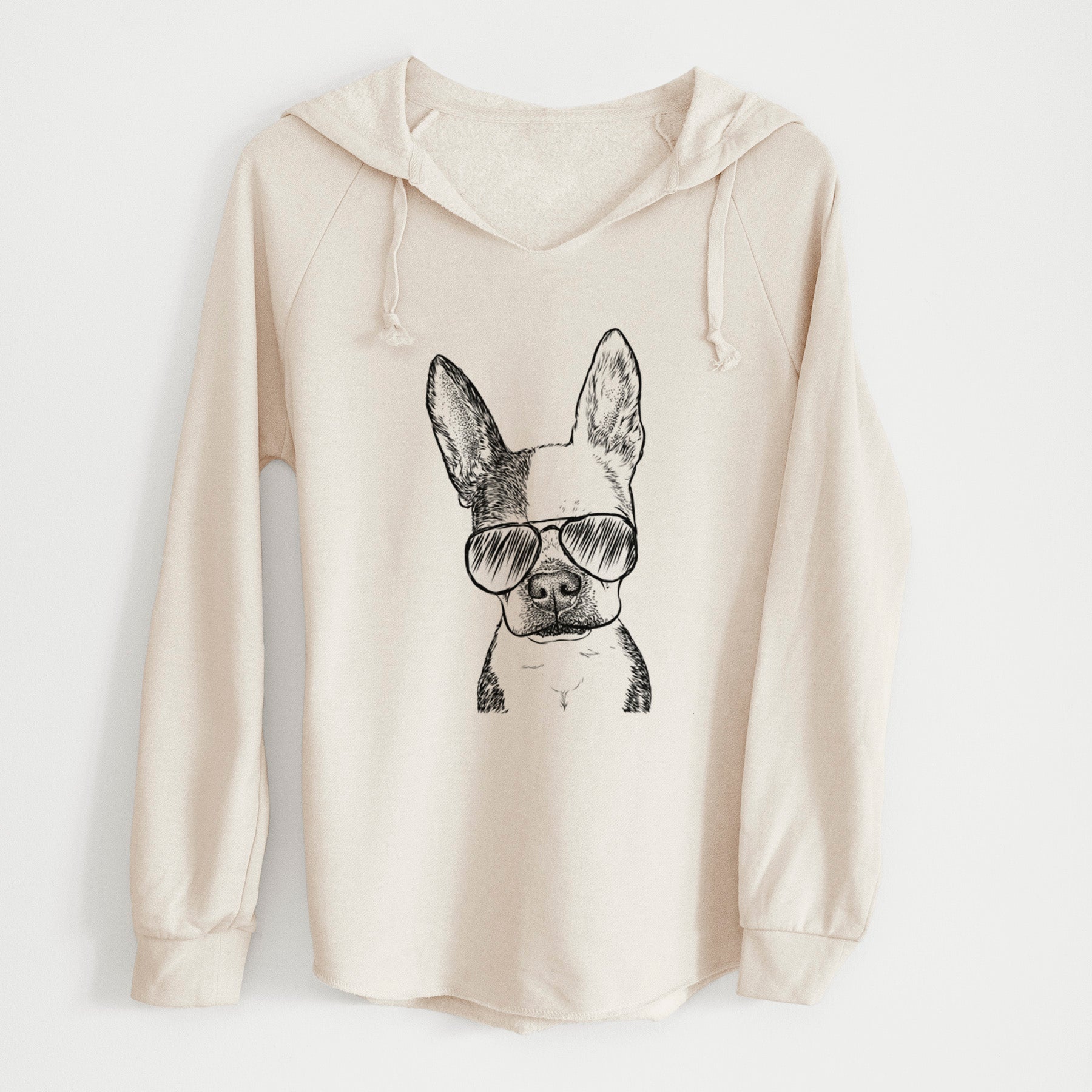 Aviator Daisy the Boston Terrier - Cali Wave Hooded Sweatshirt